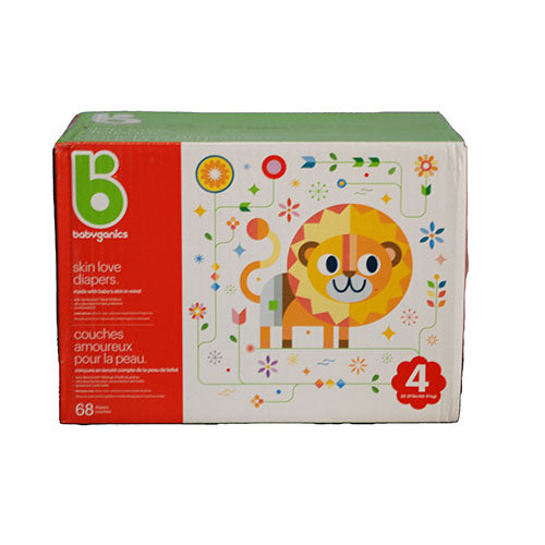 BABYGANICS DIAPERS SIZE 4 BOX - 68CT CA