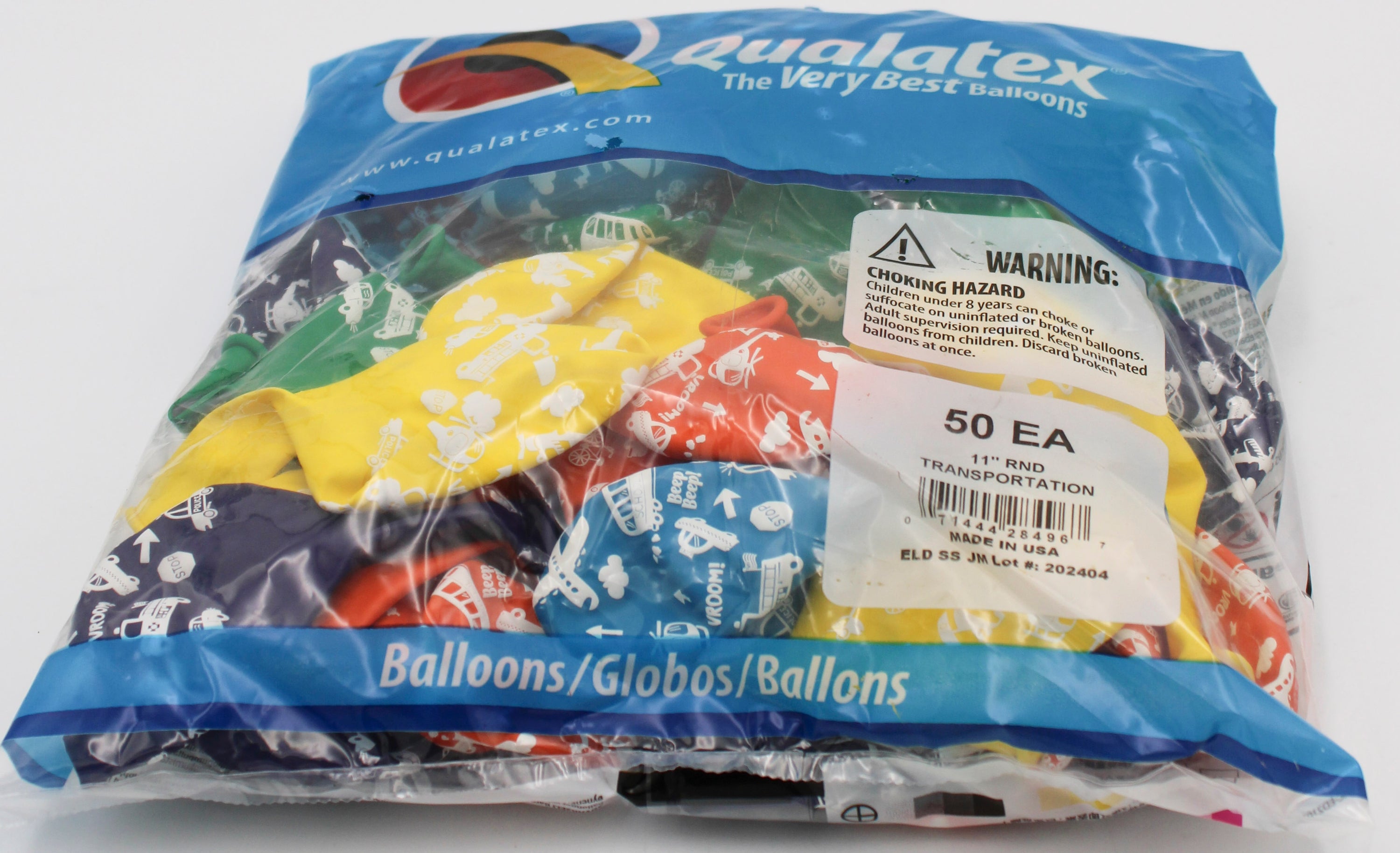 11" ROUND QX LATEX BALLOON RNBOW 50CT TRANSPORTATION