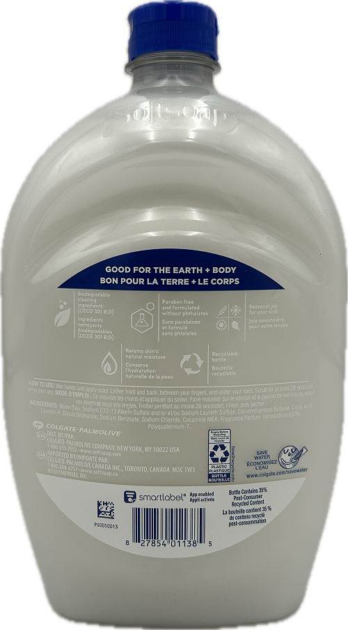 SOFTSOAP LIQUID HAND SOAP PEPPERMINT SNOWFLAKE REFILL 50floz NI