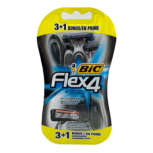 BIC FLEX4 MENS SHAVER 3CT+1 BONUS