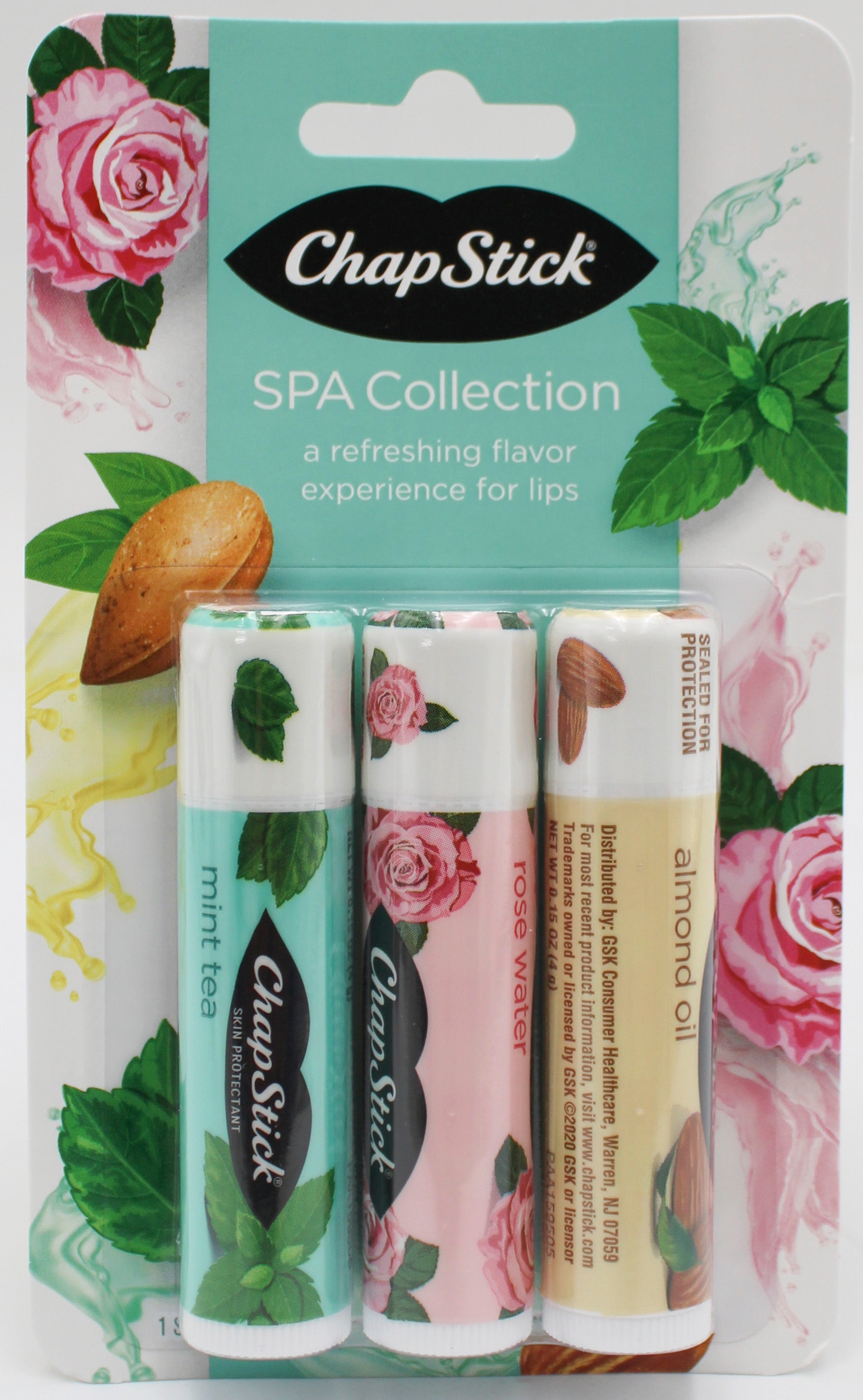 CHAPSTICK ROSE/MINT/ALMOND SPA 3CT .45OZ 11/30/2027