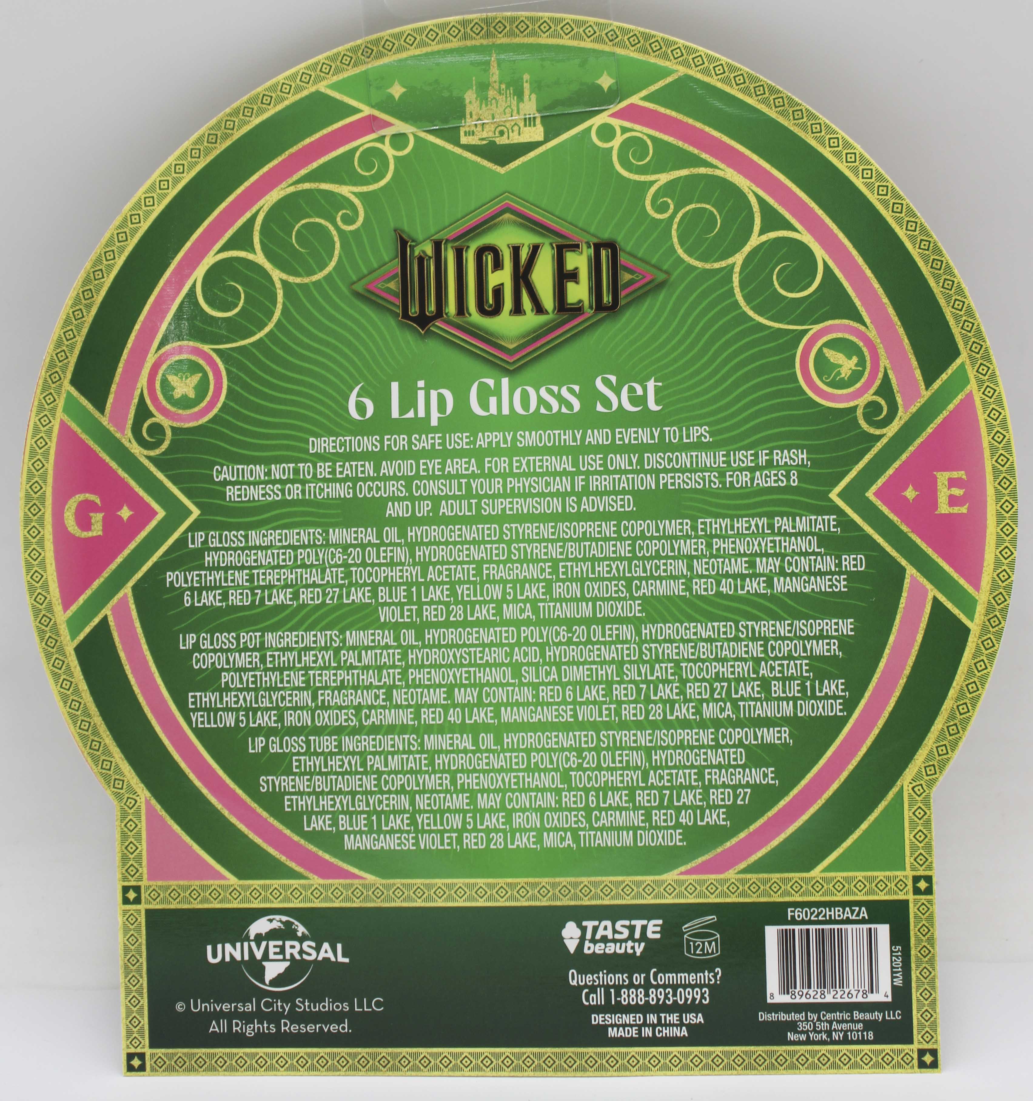 WICKED 6ct  LIP GLOSS SET NI