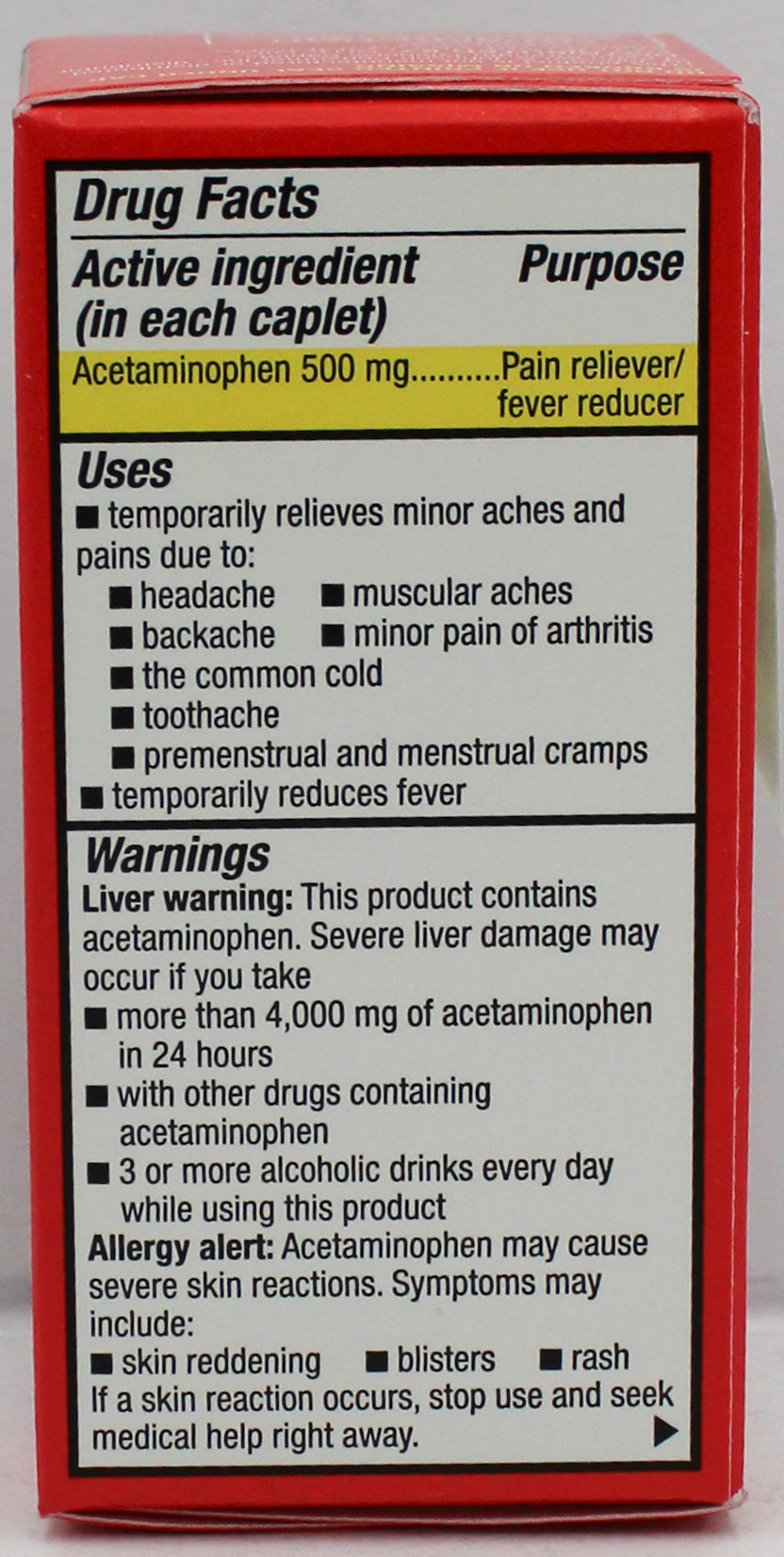 RITE AID PAIN RELIEF ACETAMINOPHEN CAPLETS 24ct EXP 10/31/2026 COMPARES TO Tylenol