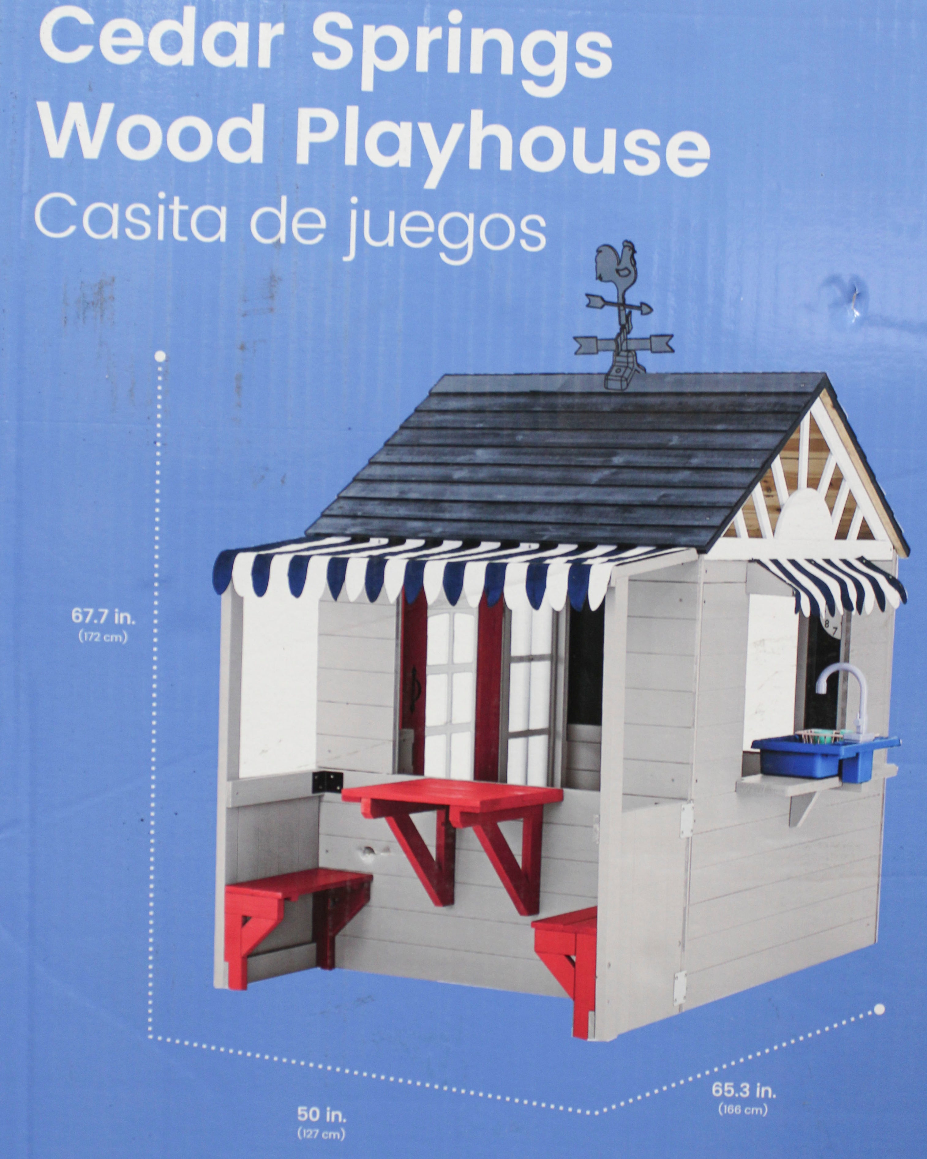 DELTA CHILDREN DELUXE BACKYARD PLAYHOUSE  45L X 20.6W X 16.4"H