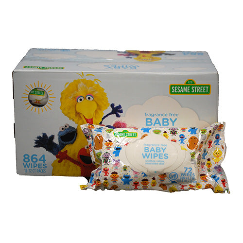 SESAME STREET BABY WIPES 72CT- 12 PACKS PER CASE