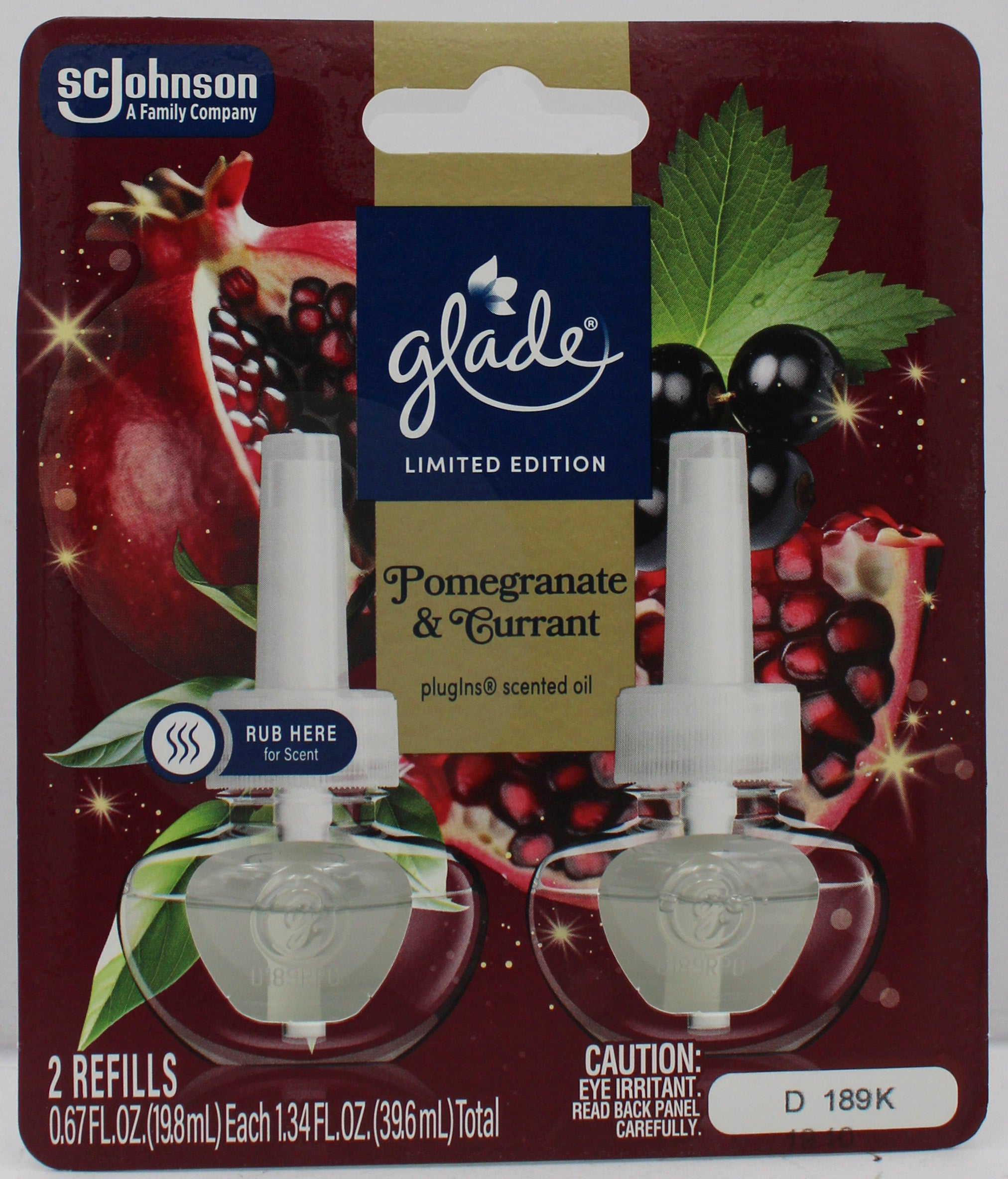 GLADE PLUGINS SCENTED OIL POMEGRANATE & CURRANT 2ct 0.67floz US