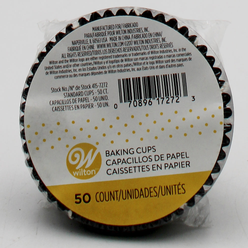 BAKING CUP BLACK DOTS STANDARD 50 CT NI