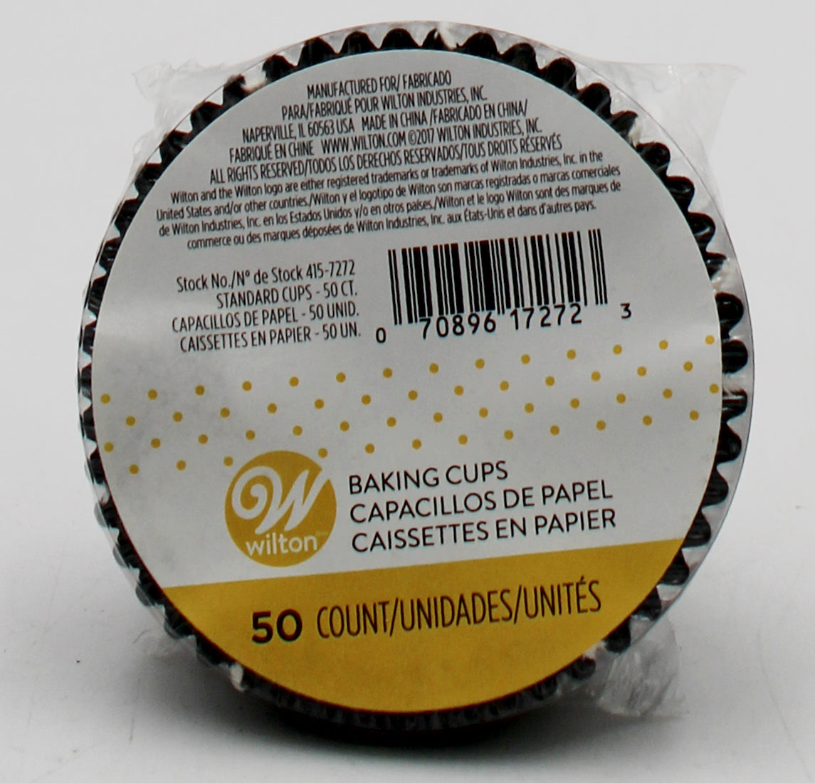 BAKING CUP BLACK DOTS STANDARD 50 CT NI