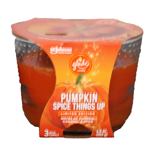 GLADE 3 WICK CANDLE 6.8OZ-PUMPKIN SPICE