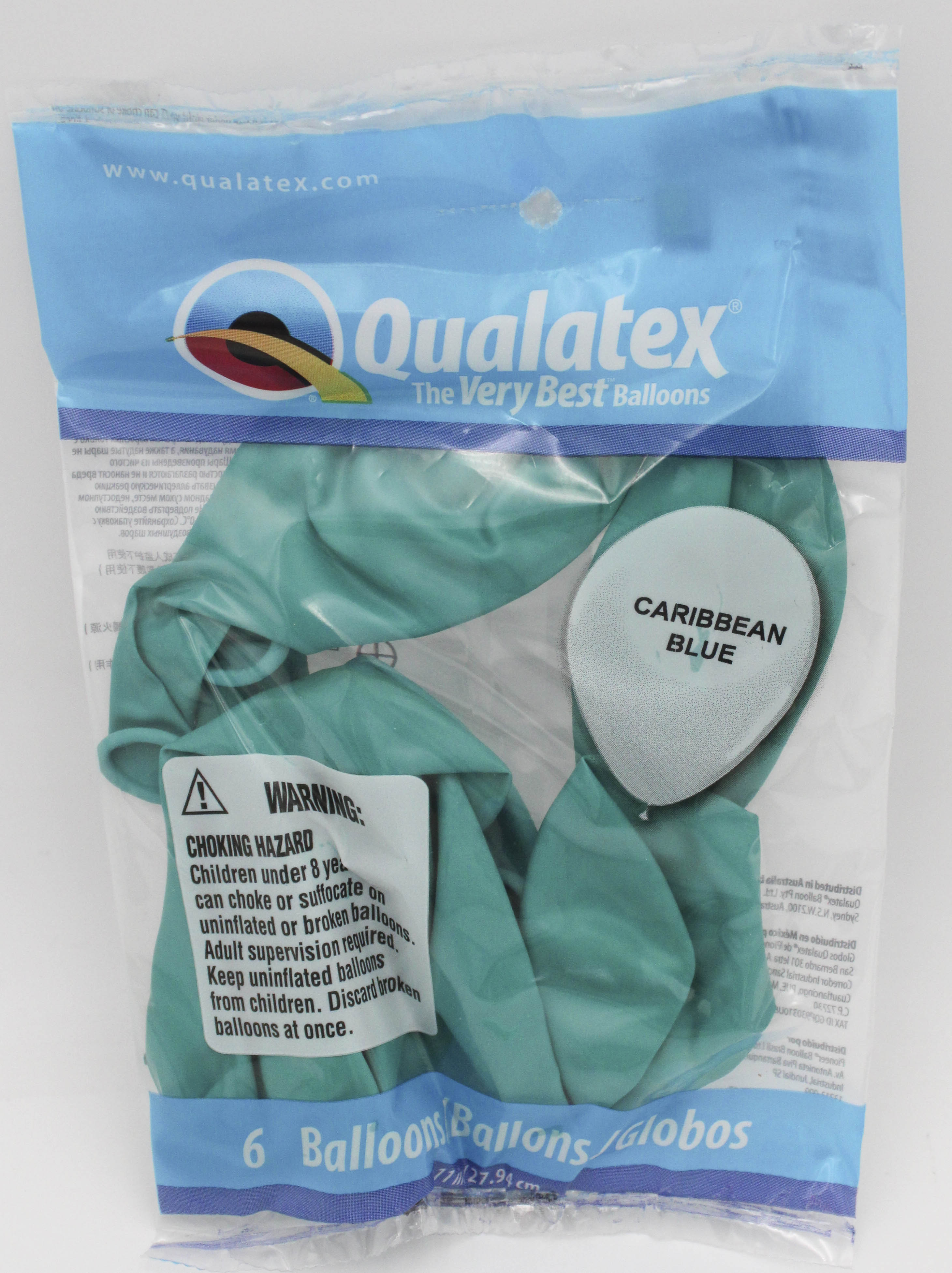 QX 11" R PARTY 6CT BALLOON CARIBBEAN BLUE