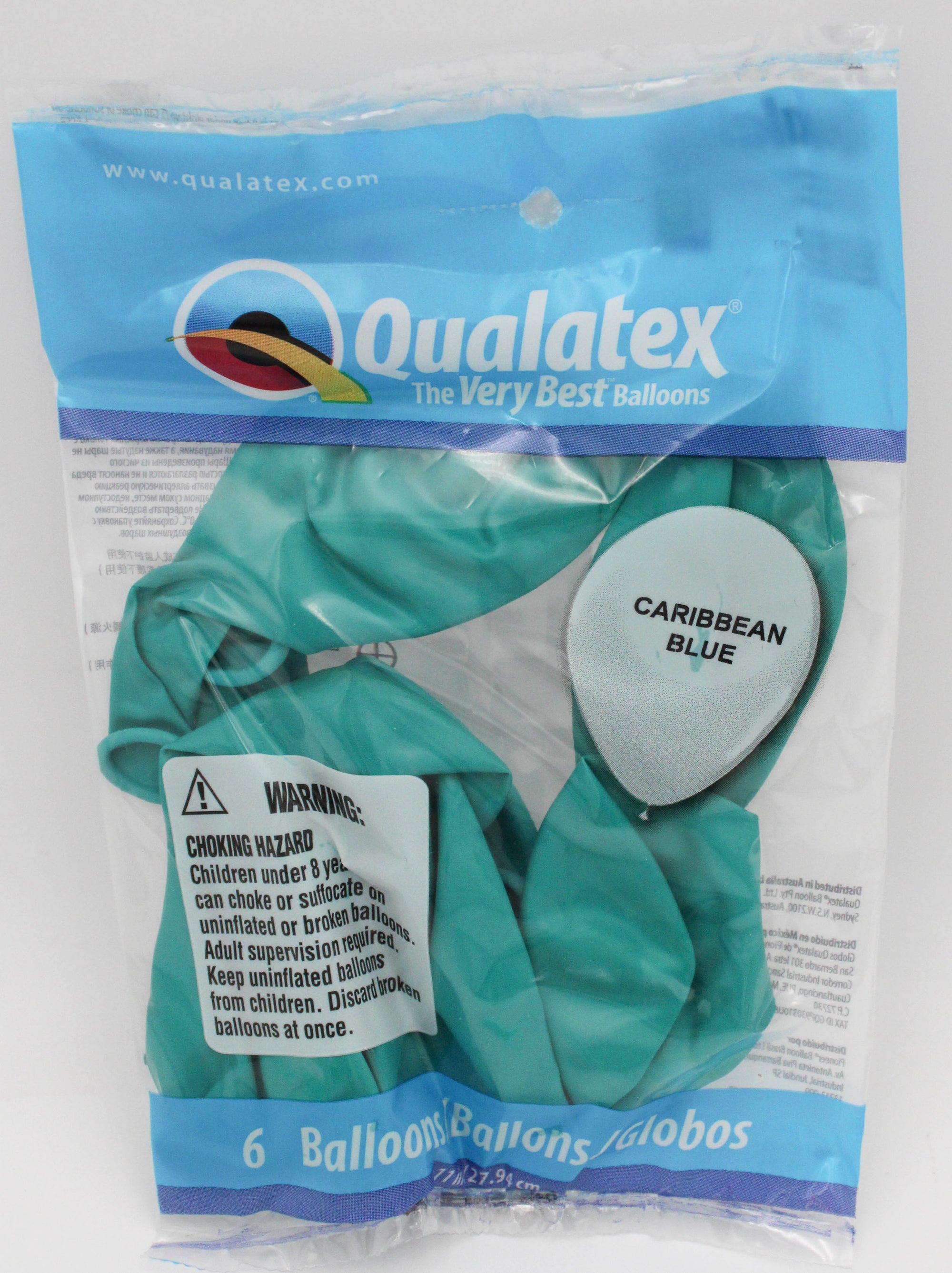 QX 11" R PARTY 6CT BALLOON CARIBBEAN BLUE