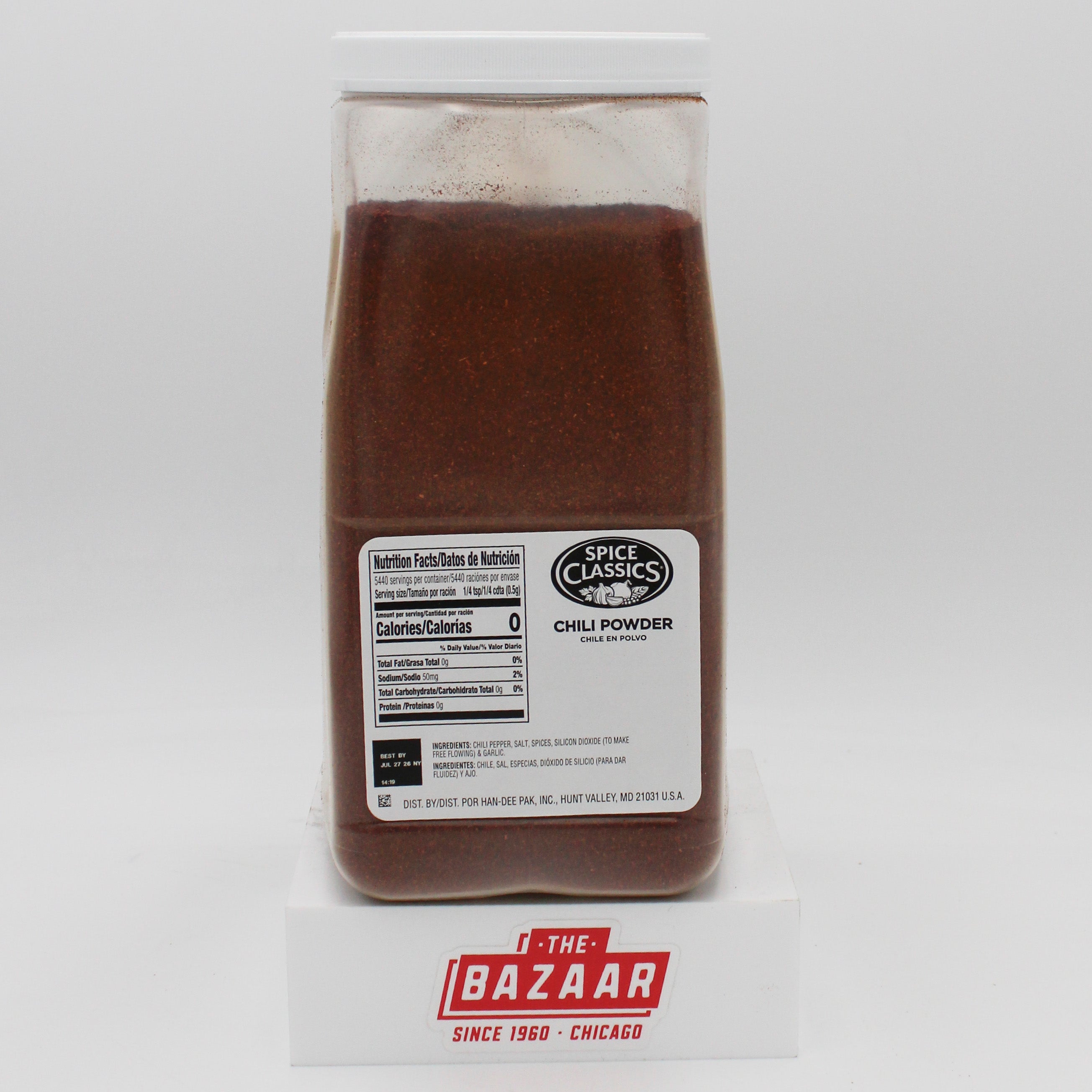 SPICE CLASSIC CHILI POWDER 3/6# BOTTLE BEST BY 7/29/2025