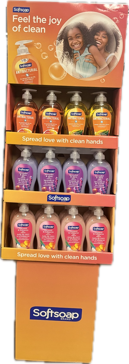 SOFTSOAP LIQUID HAND SOAP MIXED FLOORSTAND 11.25oz NI