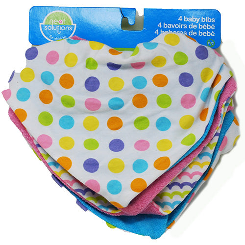 NEAT SOLUTIONS BANDANA BABY BIB 4CT-SOLID/PRINT/NI