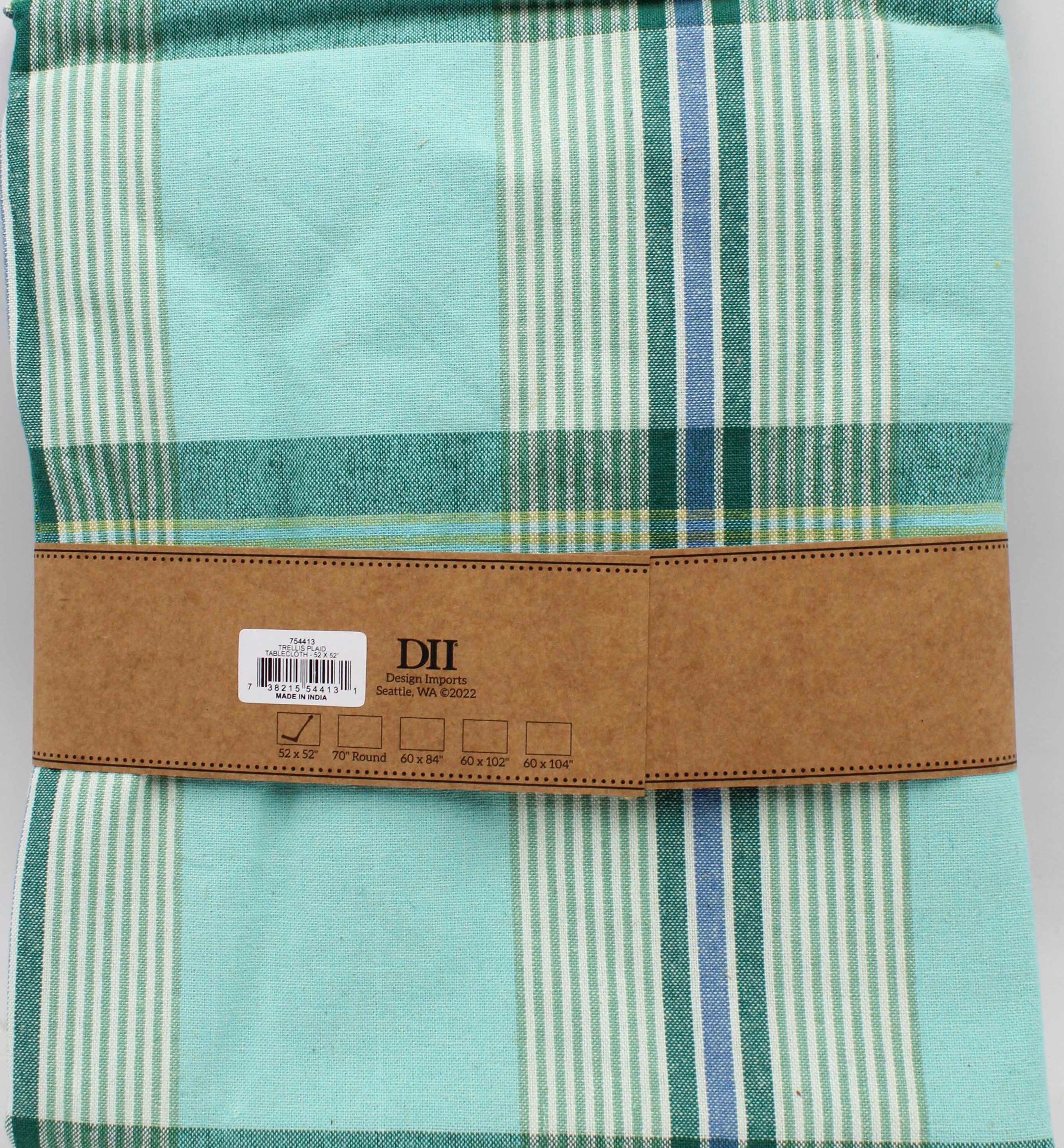 TABLECLOTH - 52 X 52 PLAID