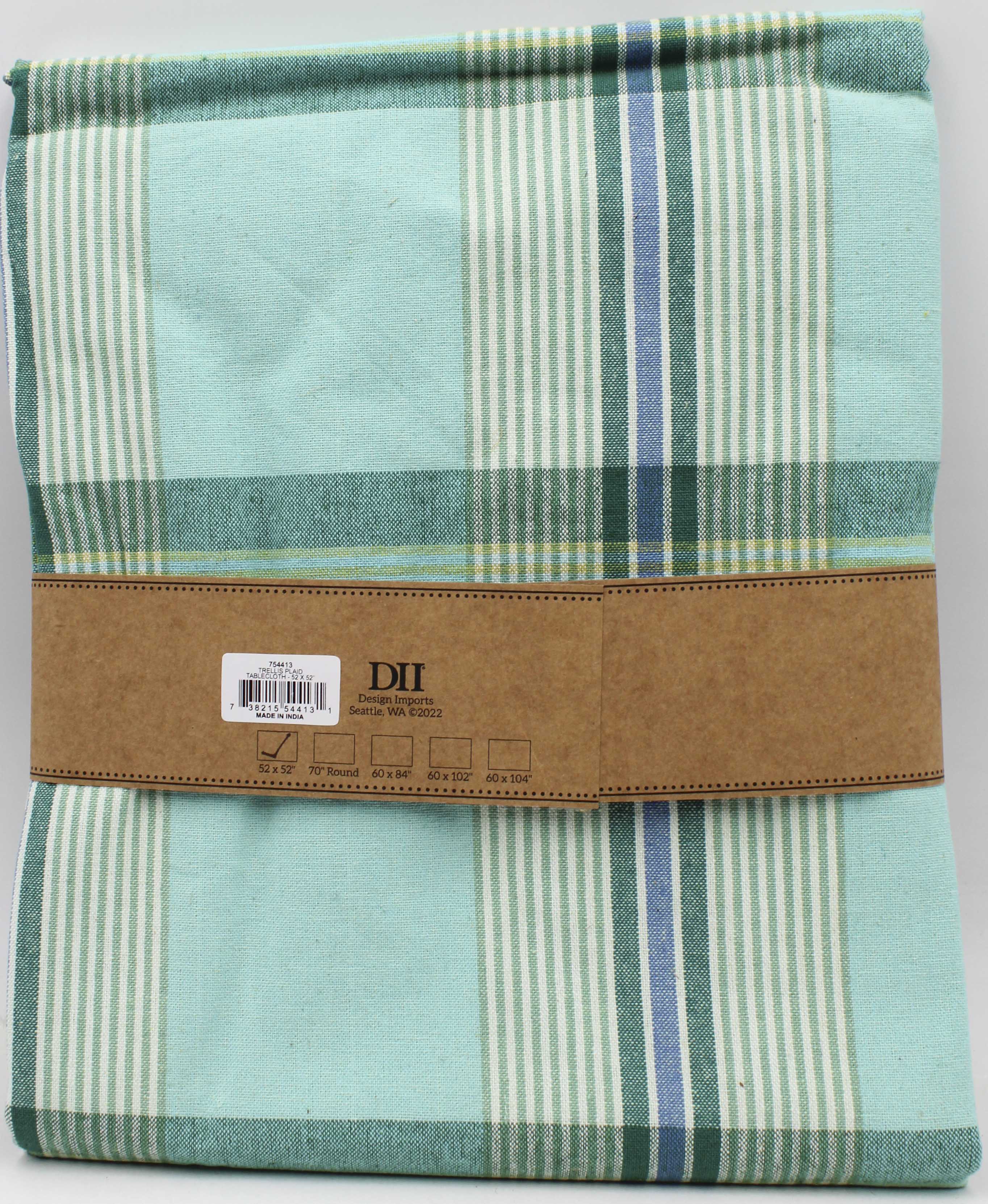 TABLECLOTH - 52 X 52 PLAID