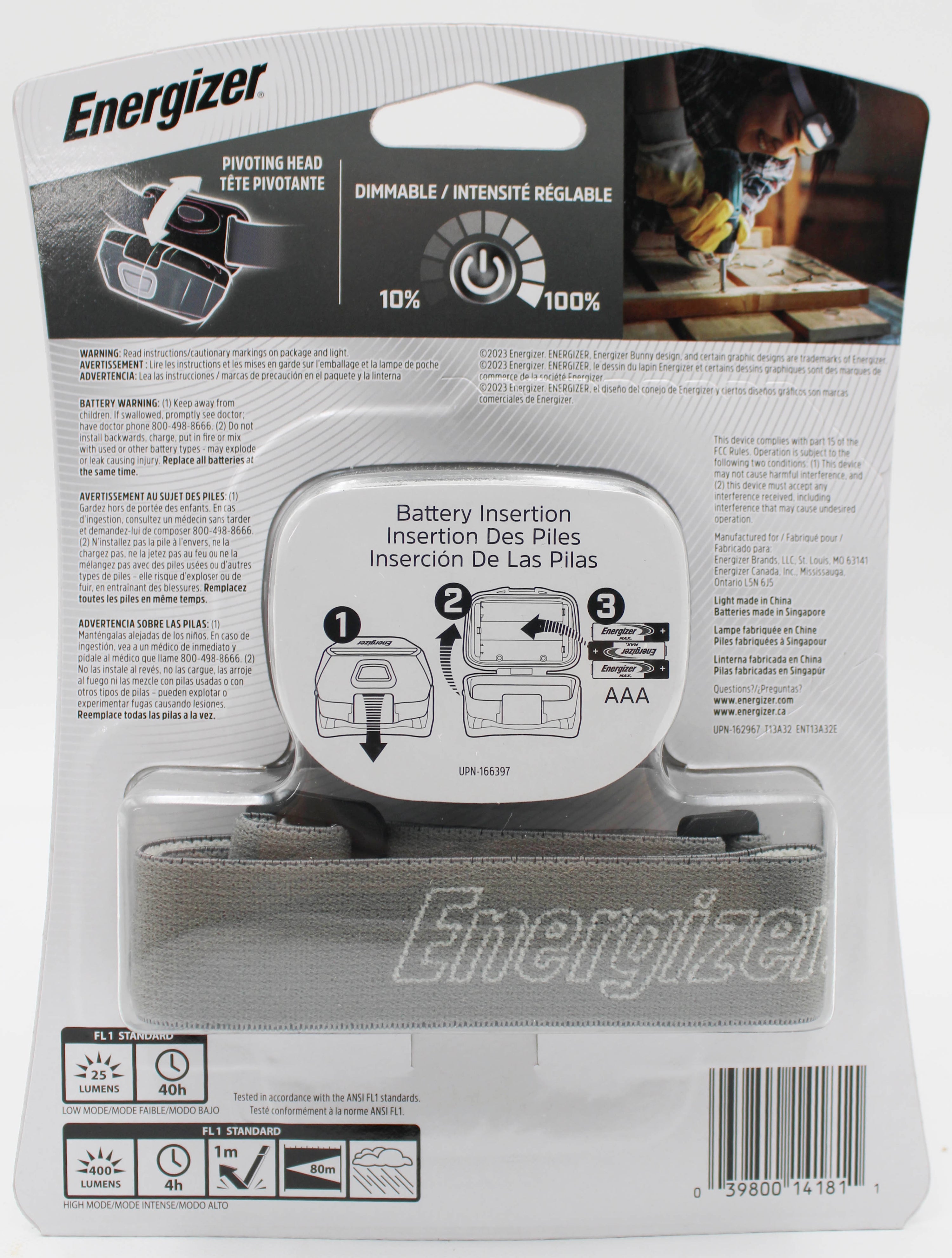 ENERGIZER MULTI COLOR LED HEADLAMP 400 LUMEN