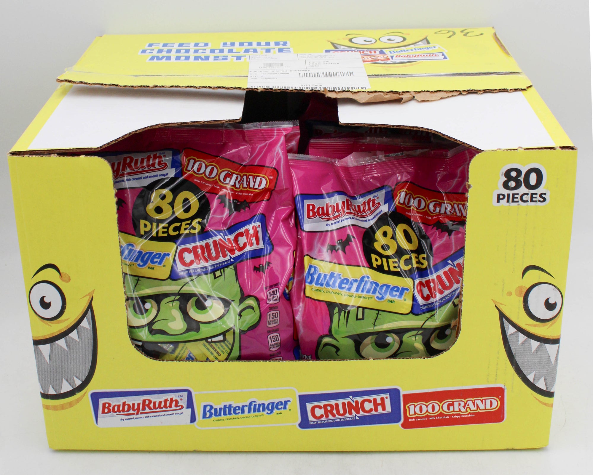 ASSORTED CHOCOLATE BUTTERFINGER BABYRUTH CRUNCH 100 GRAND (80PCS) 31.8 Oz BB 5/5/26