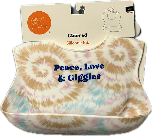 PEACE LOVE GIGGLES SILICONE BIB