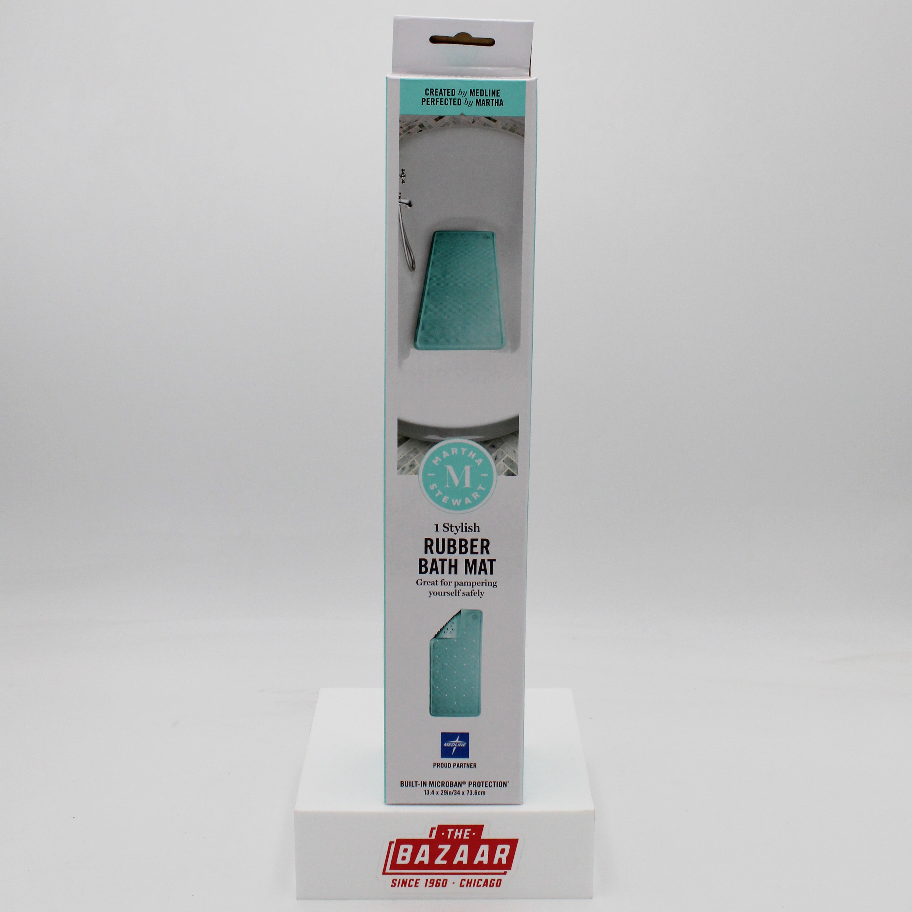 MARTHA STEWART RUBBER BATH MAT 13.4"x29" NI