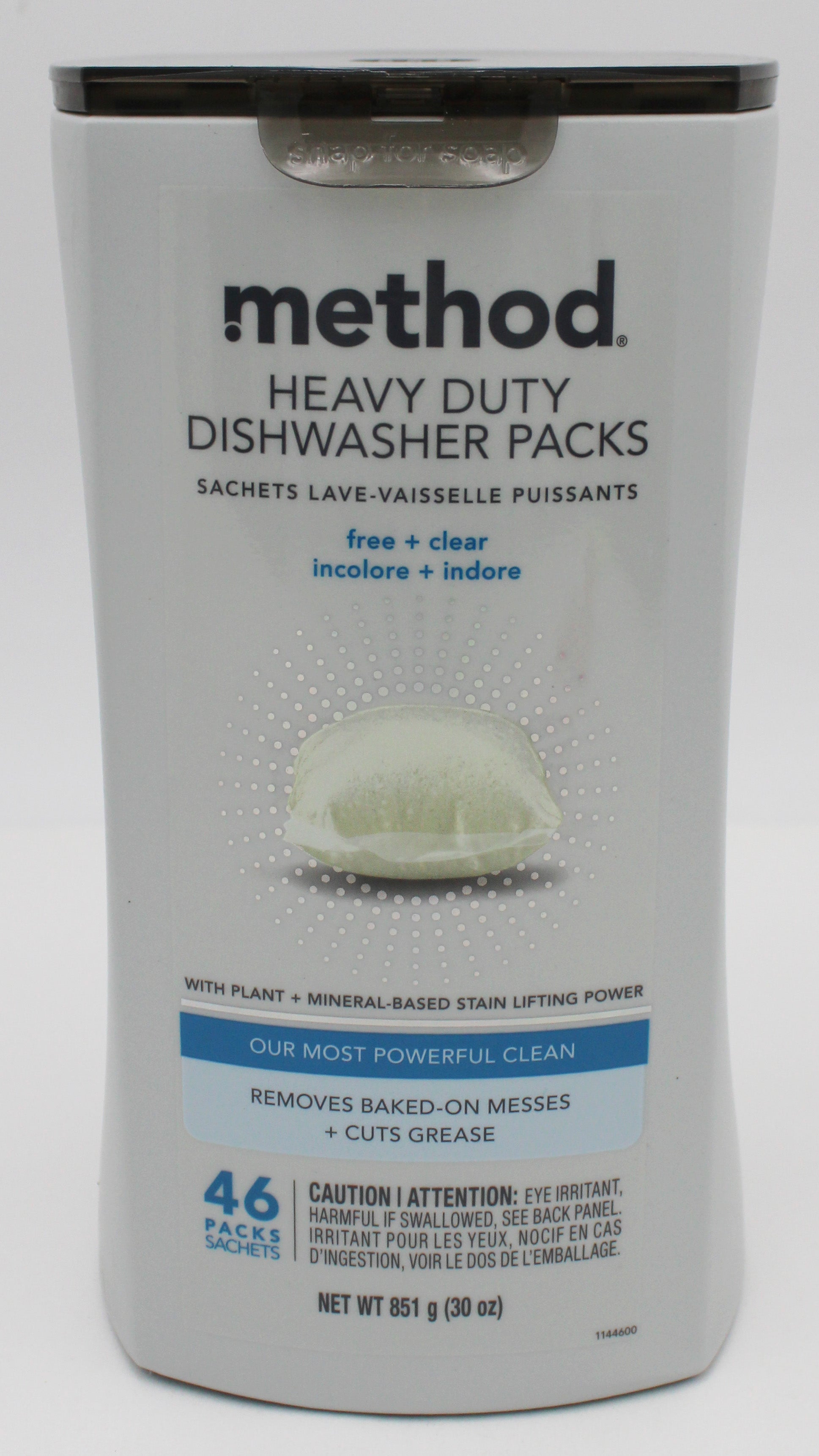 METHOD DISHWASHER PACKS HEAVY DUTY FREE N CLEAR 46ct US