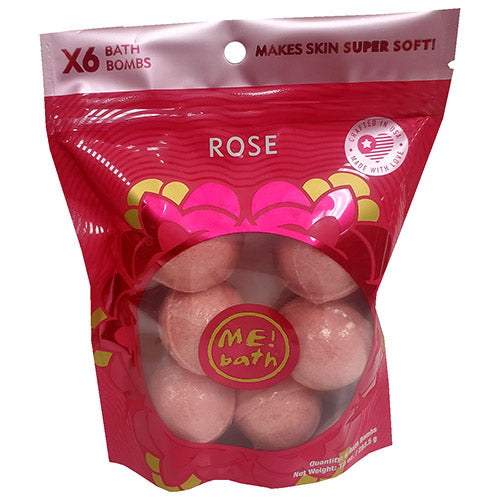 ME! BATH BOMBS 6CT/10oz BAG-ROSE