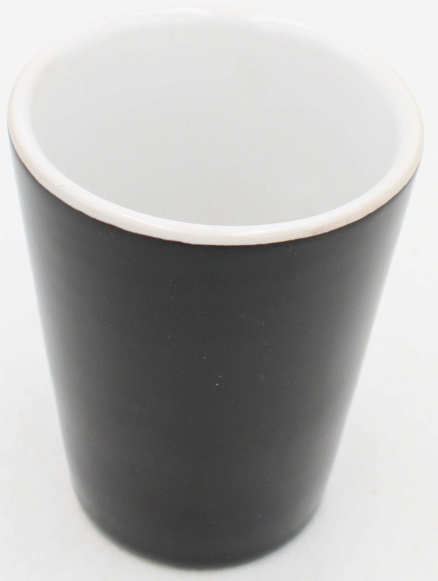 2OZ CERAMIC SHOT GLASS, MATTE, BLACK - INNER COLOR WHITE