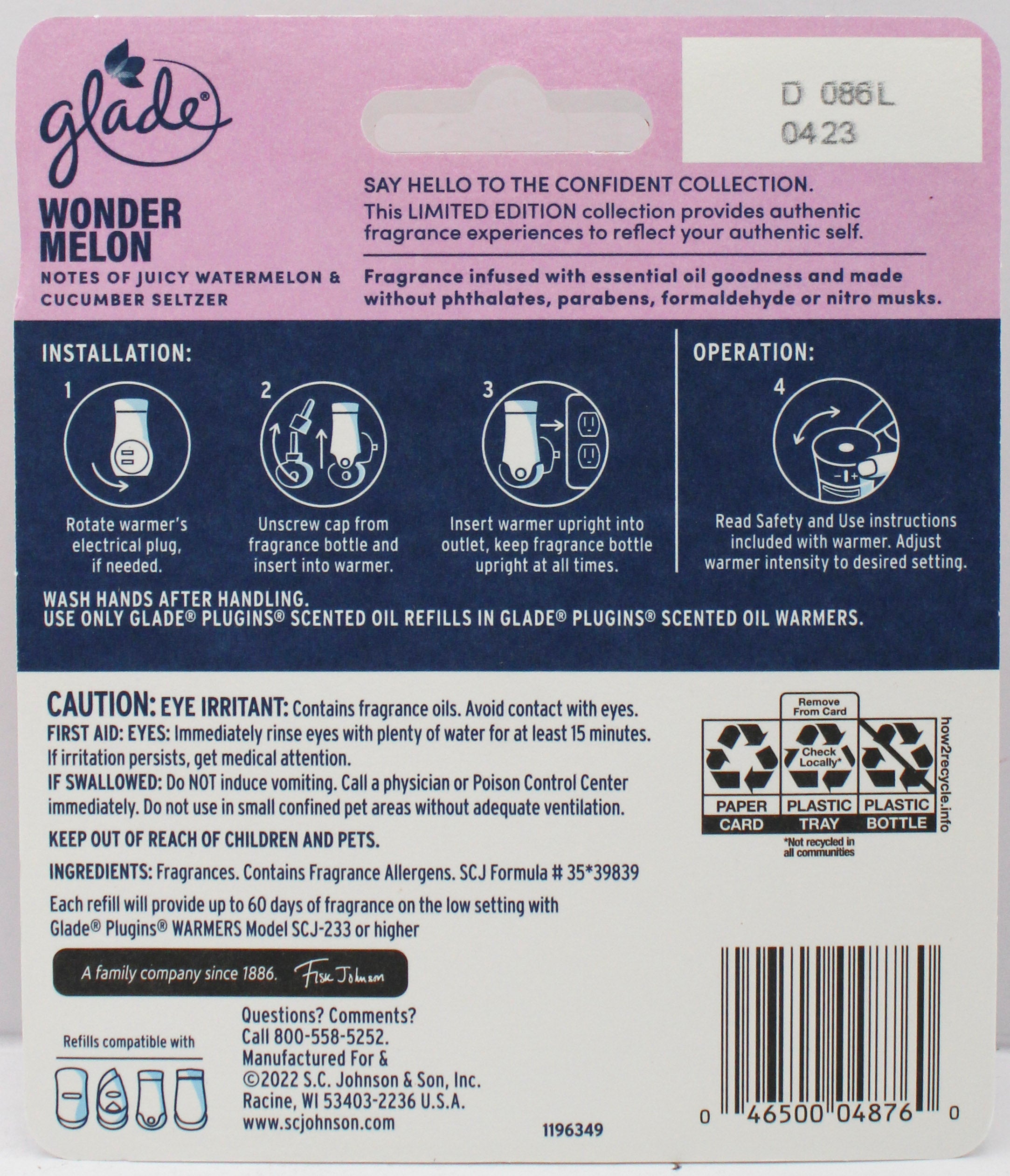 GLADE PLUGINS SCENTED OIL WONDER MELON 2ct 0.67floz US