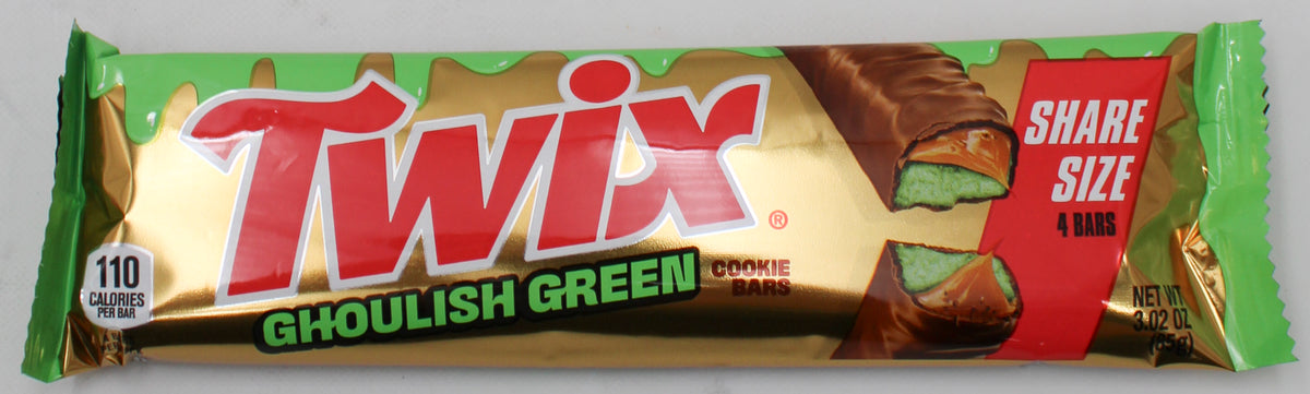 TWIX CARAMEL GHOUL GREEN HALLOWEEN SHARE SIZE 3.02oz BB