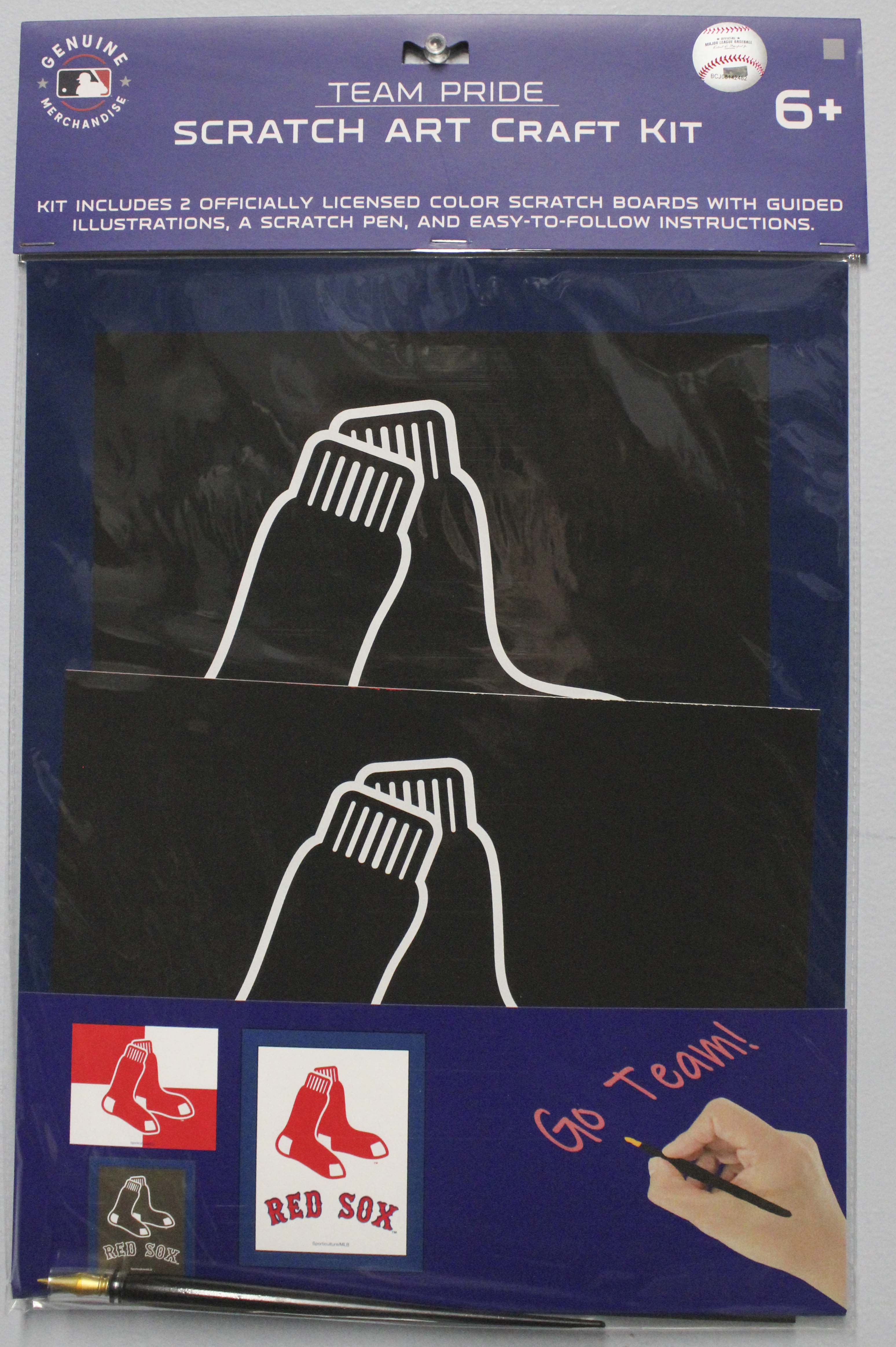 BOSTON RED SOX SCRATCH ART CRAFT KIT