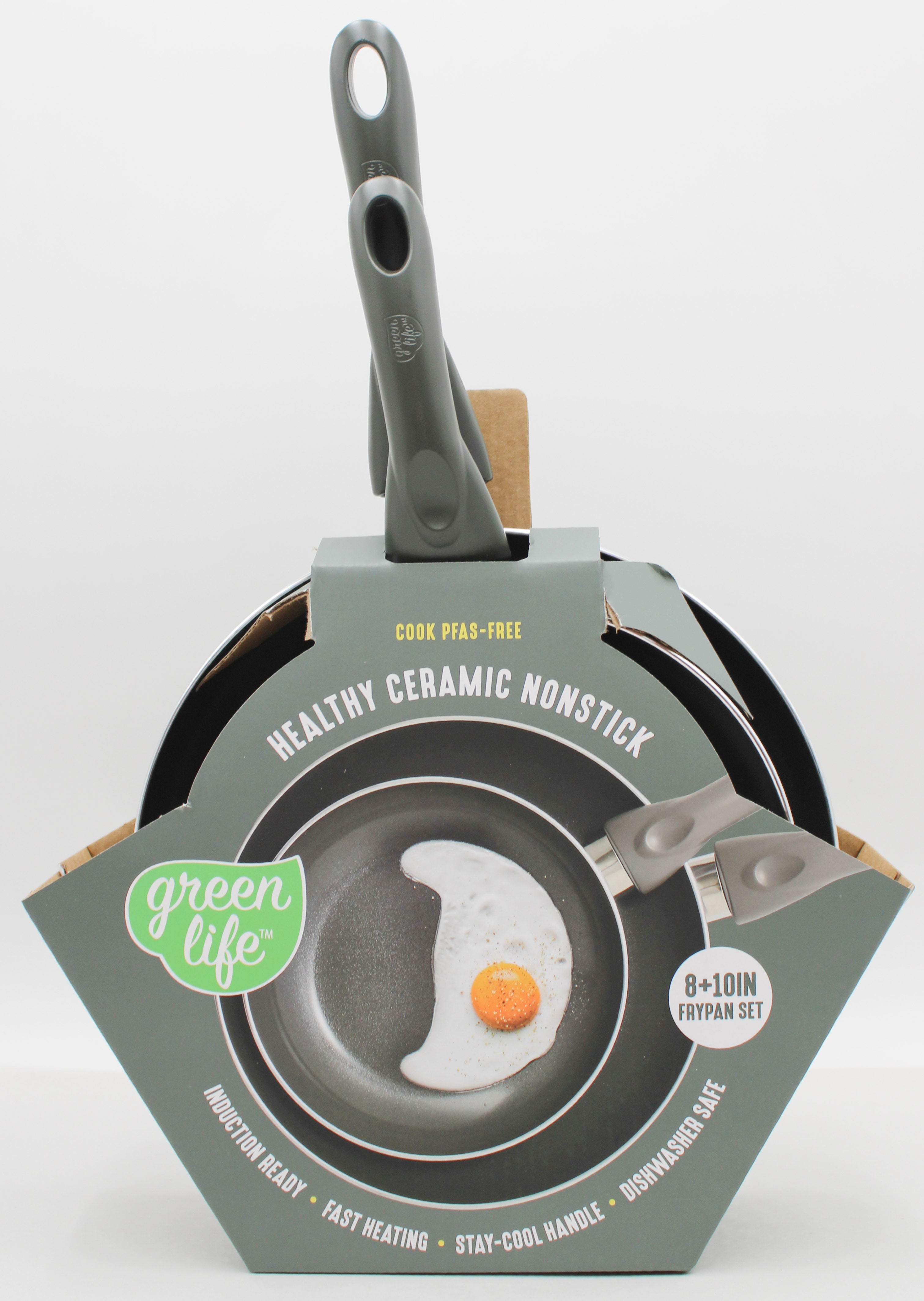 GreenPan Essentials Frypan Set Gray 2-Pack (8" & 10")