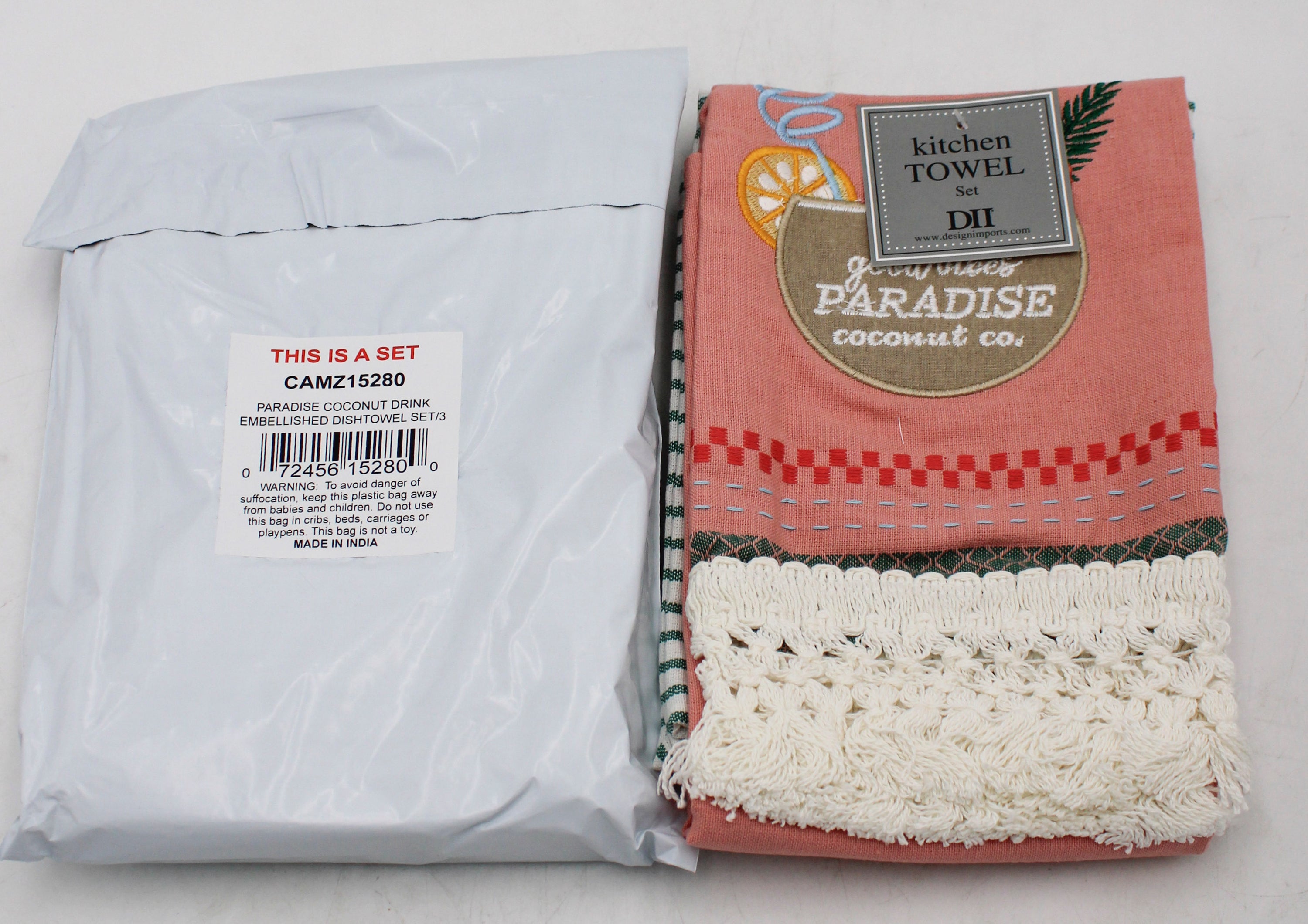 3CT DISHTOWEL SET- PARADISE COCONUT