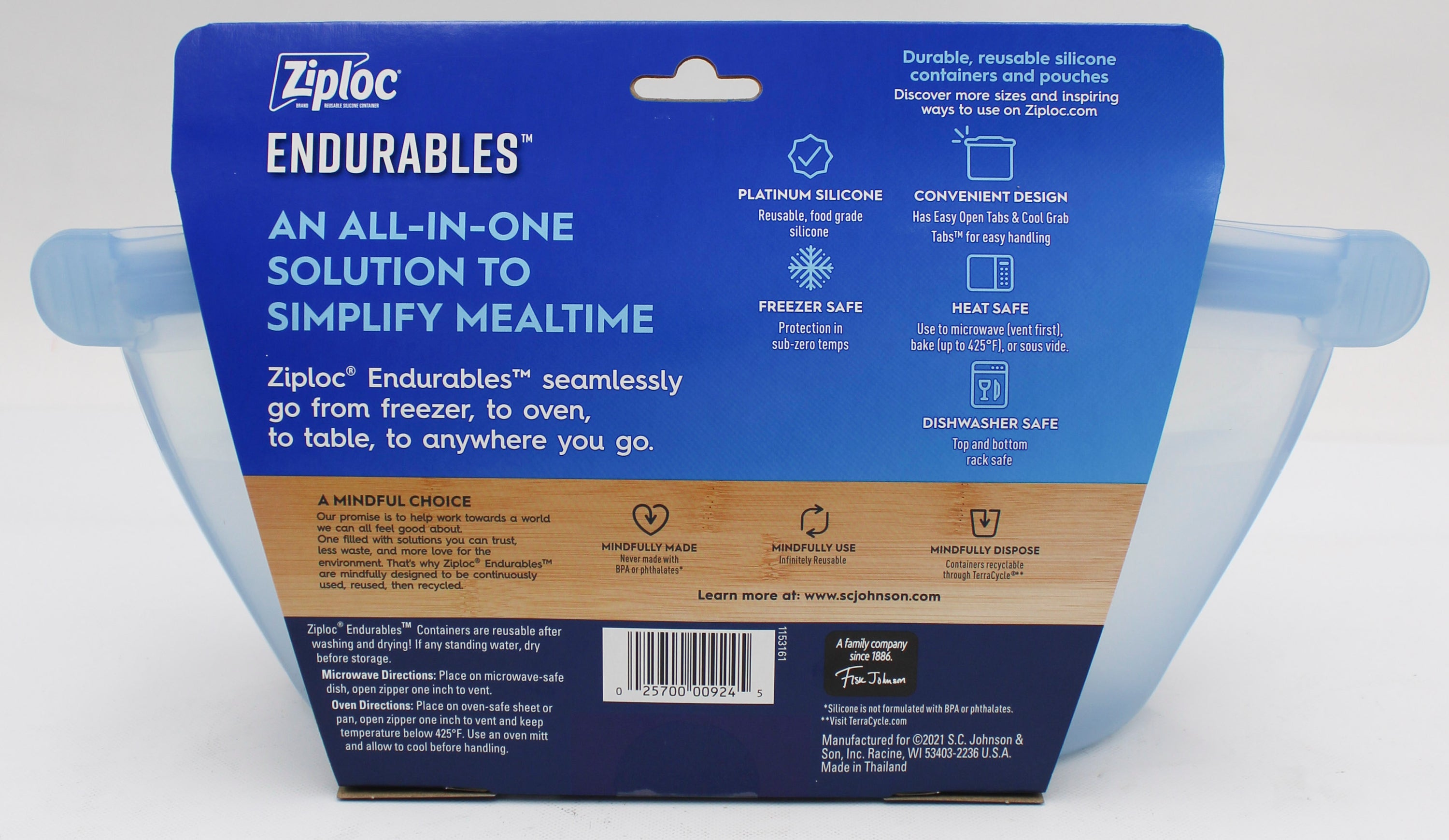 ZIPLOC ENDURABLES MEDIUM CONTAINER 4 CUPS/32oz US