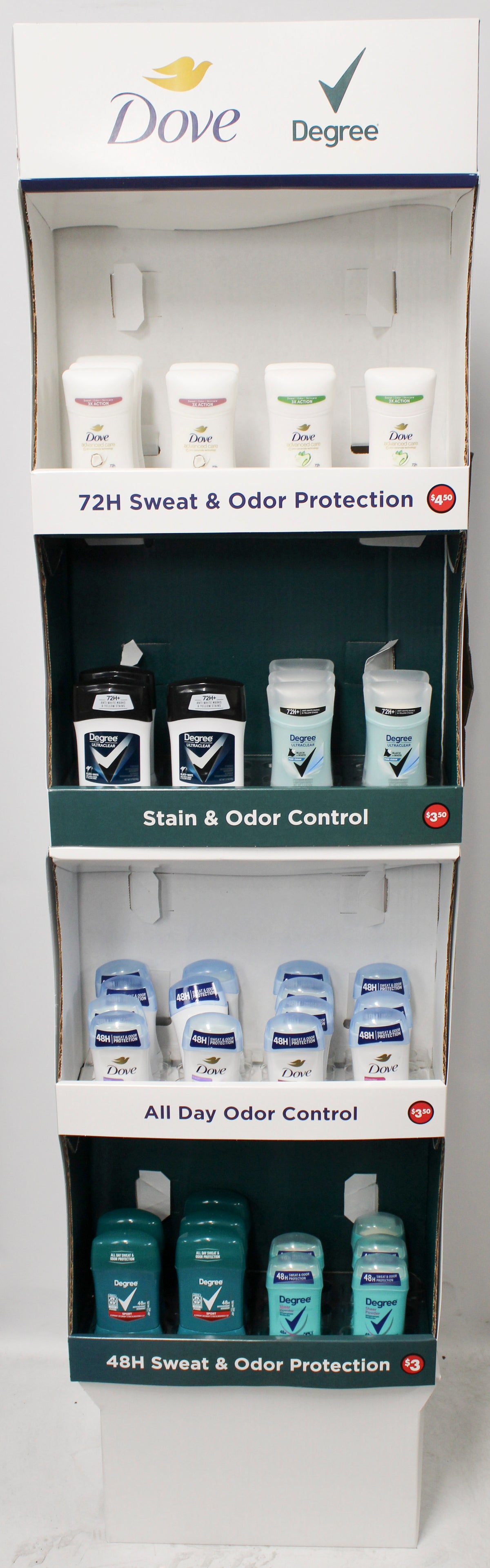DOVE/DEGREE DEO MIXED 48P FLOORSTAND