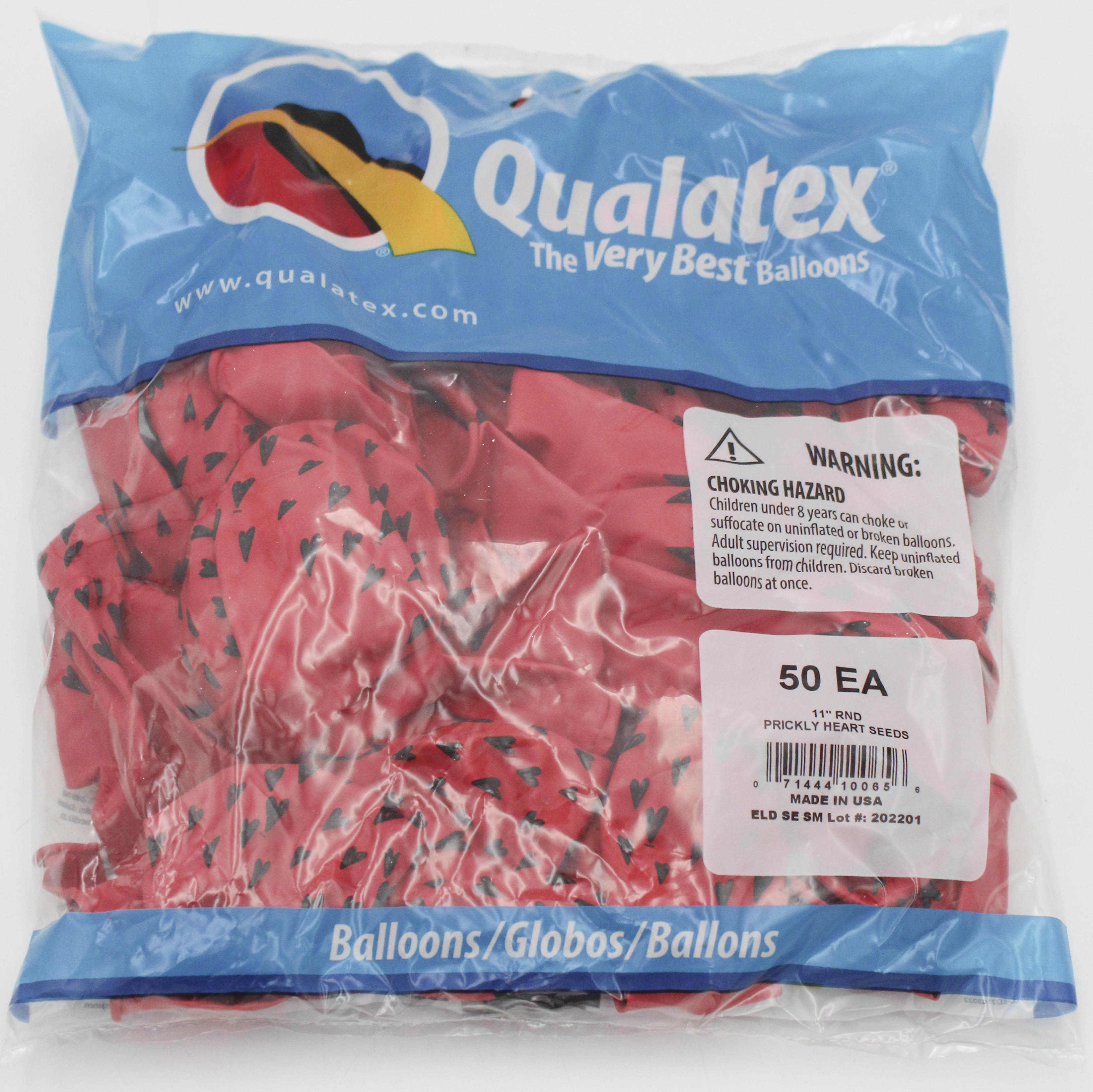11" ROUND QX LATEX BALLOON RED 50CT PRICKLY HEART SEEDS