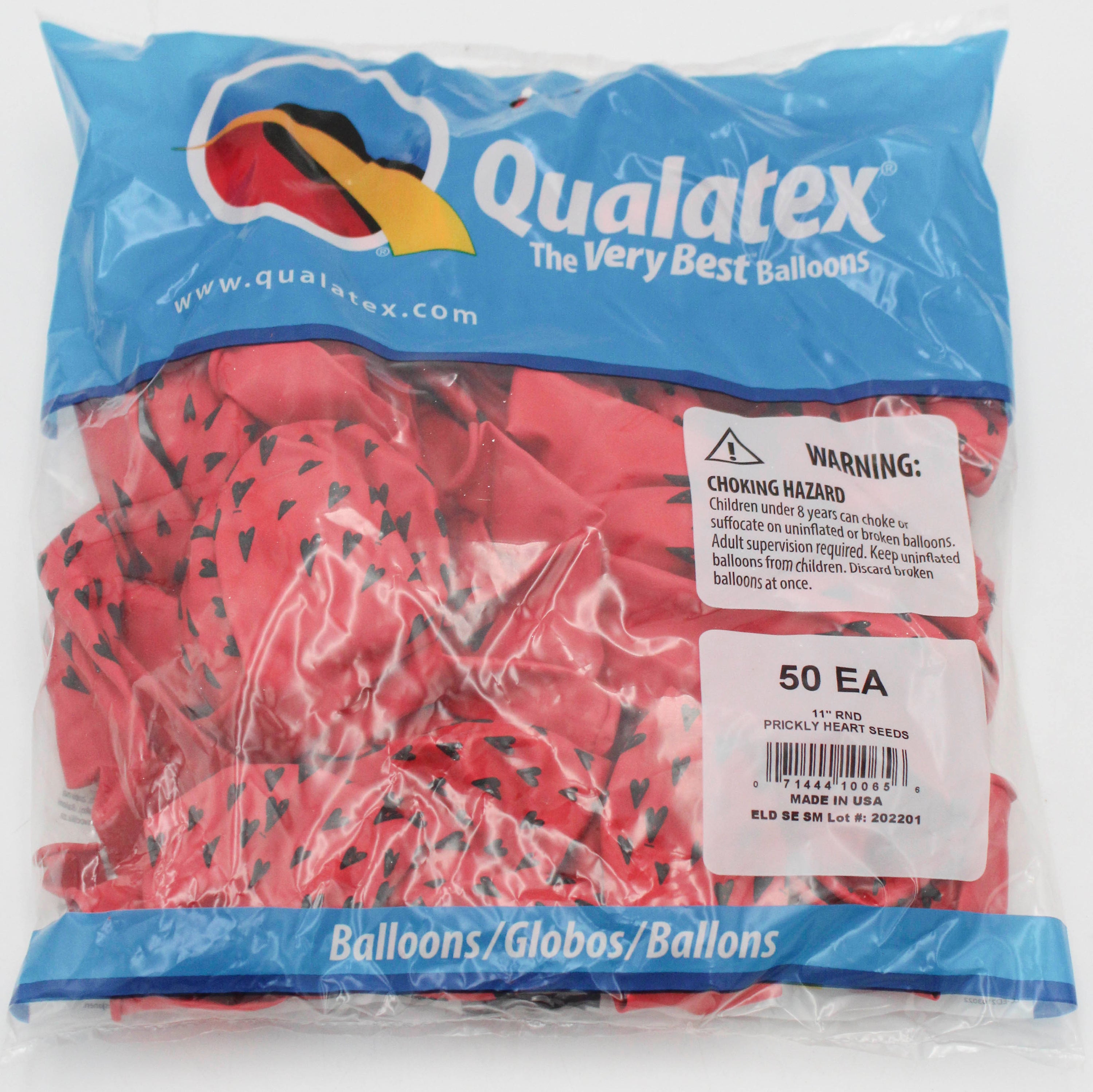 11" ROUND QX LATEX BALLOON RED 50CT PRICKLY HEART SEEDS