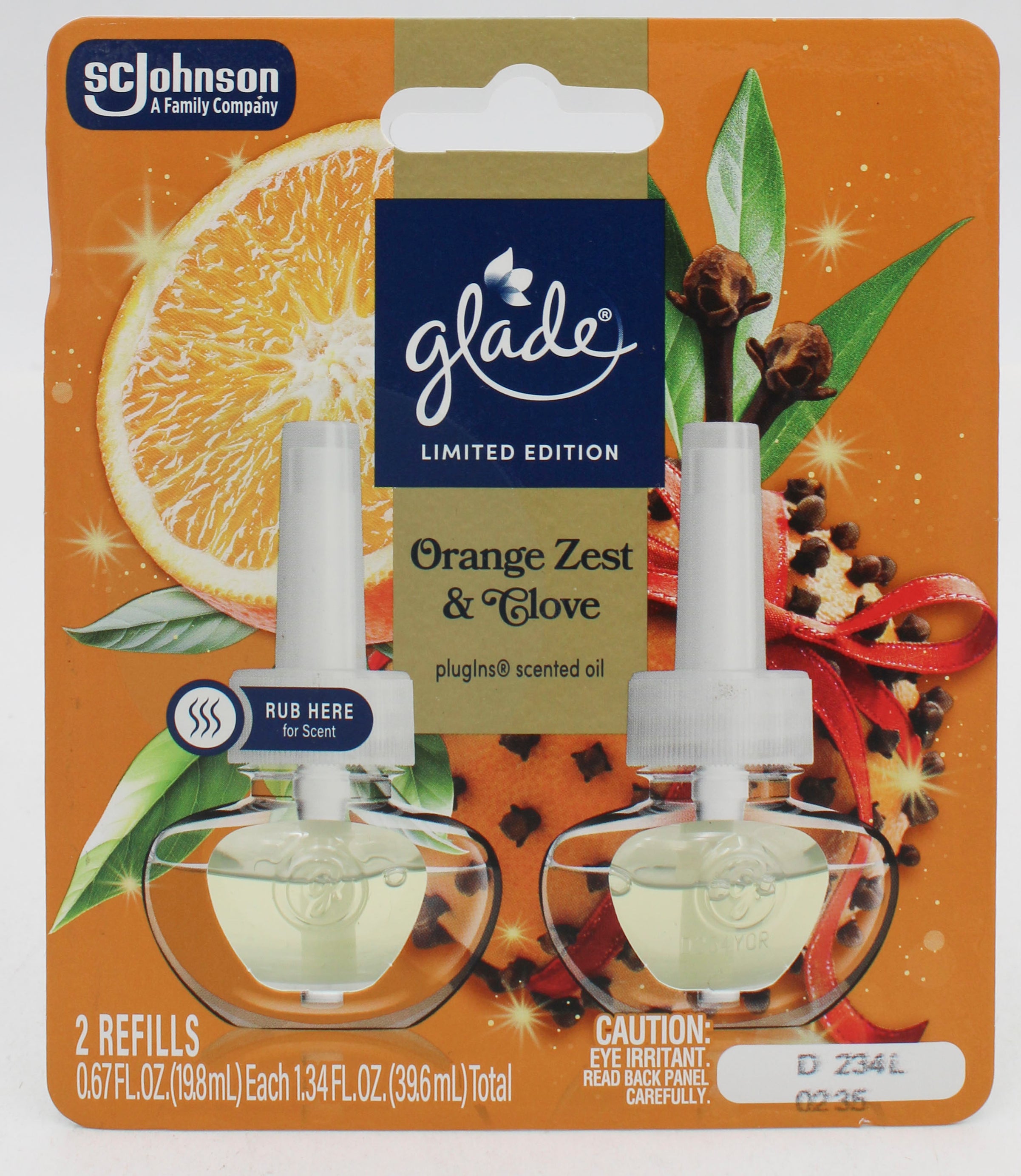 GLADE PLUGINS SCENTED OIL ORANGE ZEST & CLOVE 2ct 0.67floz US