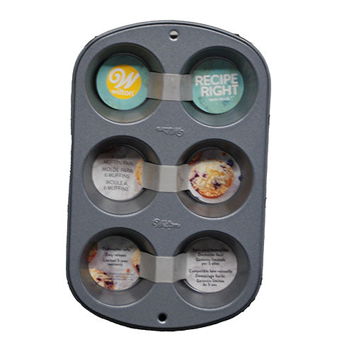 WILTON RECIPE RIGHT MUFFIN PAN STANDARD 6 CUP
