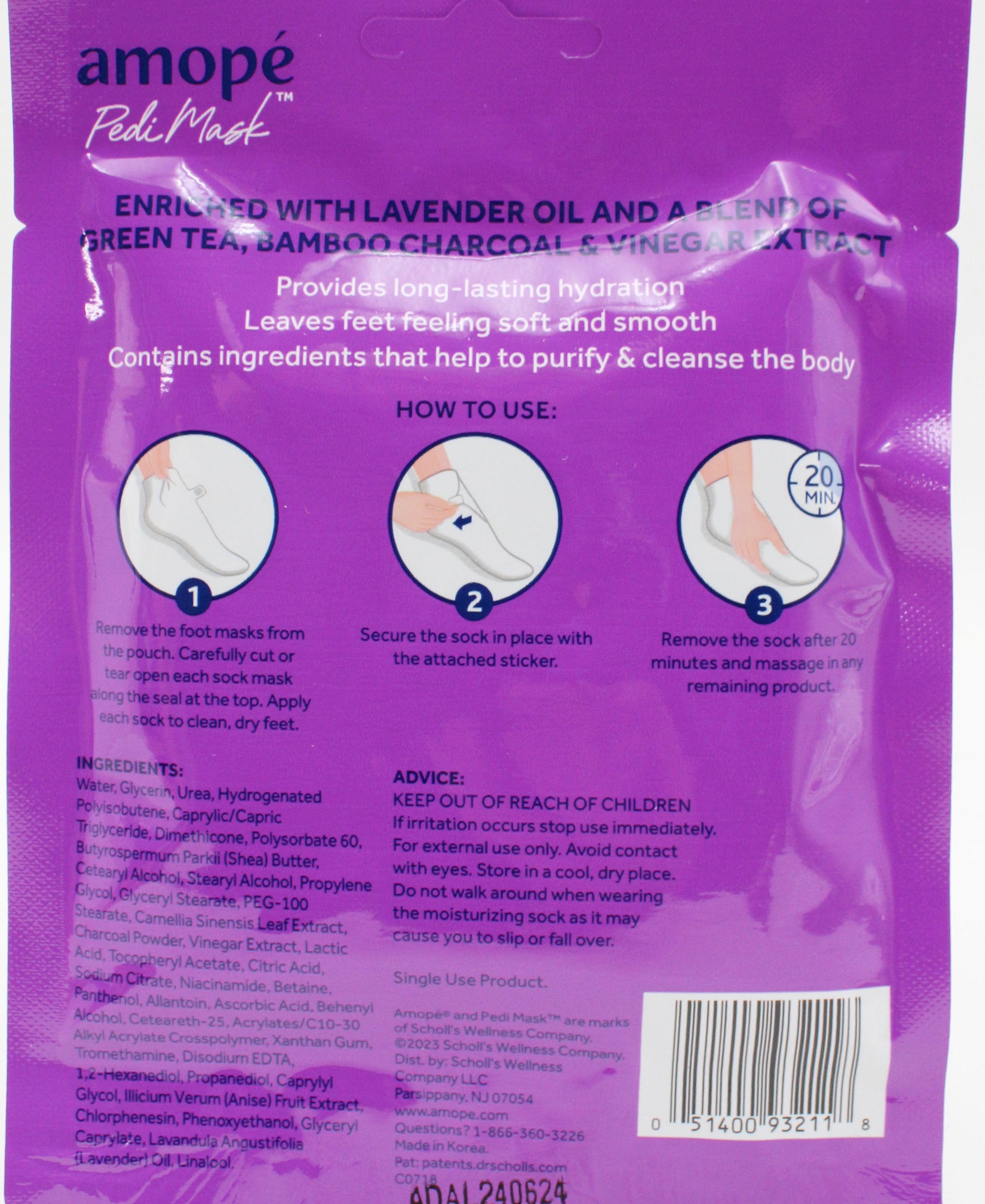 AMOPE FOOT MASK LAVENDER OIL
