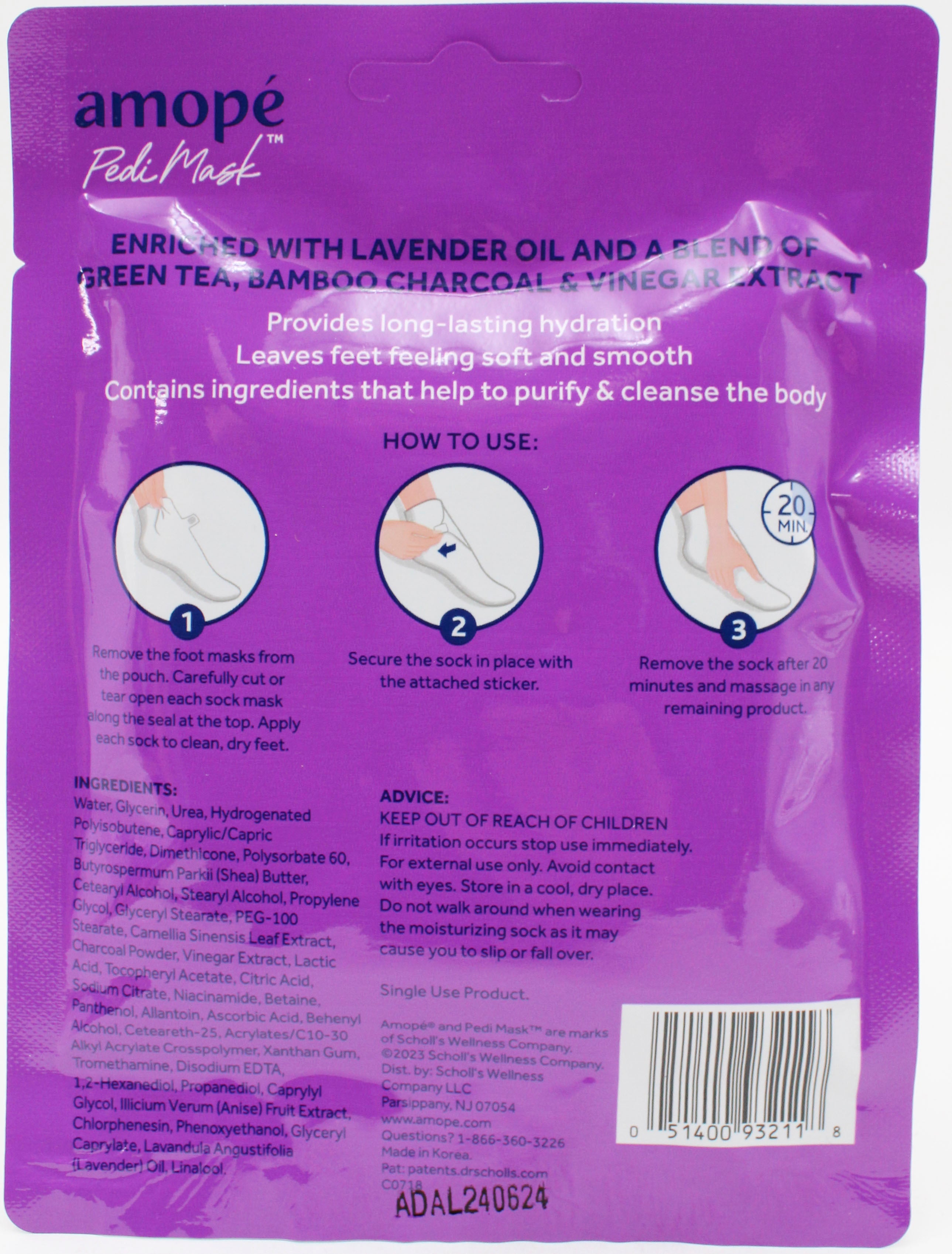 AMOPE FOOT MASK LAVENDER OIL