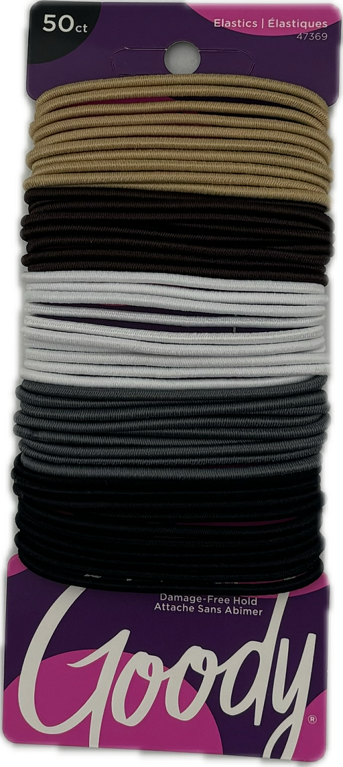 GOODY OUCHLESS ELASTICS  50ct ASSORTED COLOR