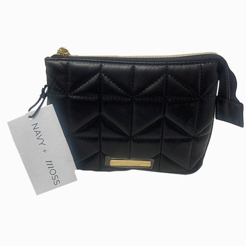 QUILTED  CLUTCH BAG-SMALL/BLCK-NI