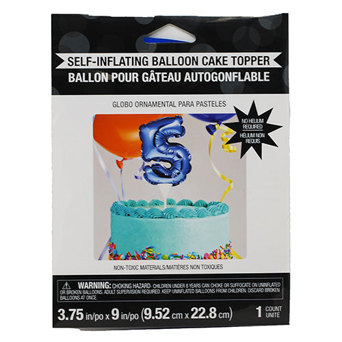 SELF INFLATING BALLOON CAKE TOPPER #5-BLUE