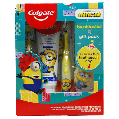 COLGATE 2-T/BRUSH 1-T/PASTE 4.6oz 1-T/BRUSH CAP-MINIONS EXP 7/2023 NI