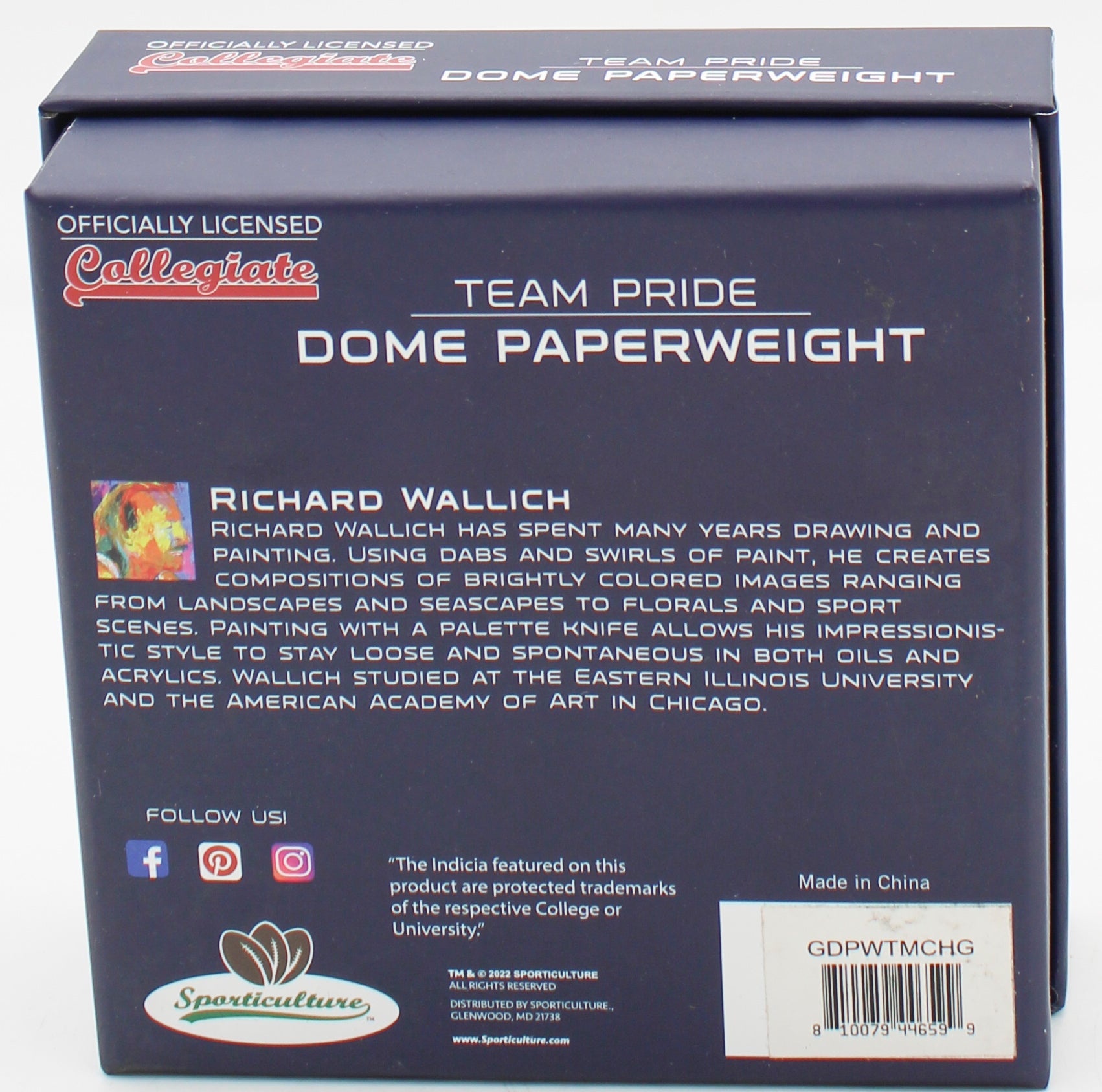 MICHIGAN WOLVERINES GLASS DOME PAPERWEIGHT