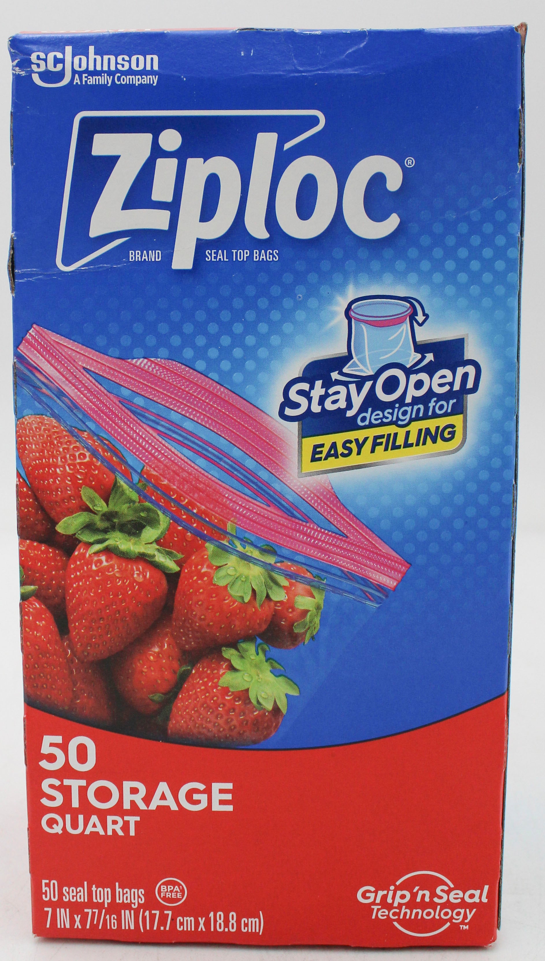 SP ZIPLOC STORAGE BAG 50CT QUART