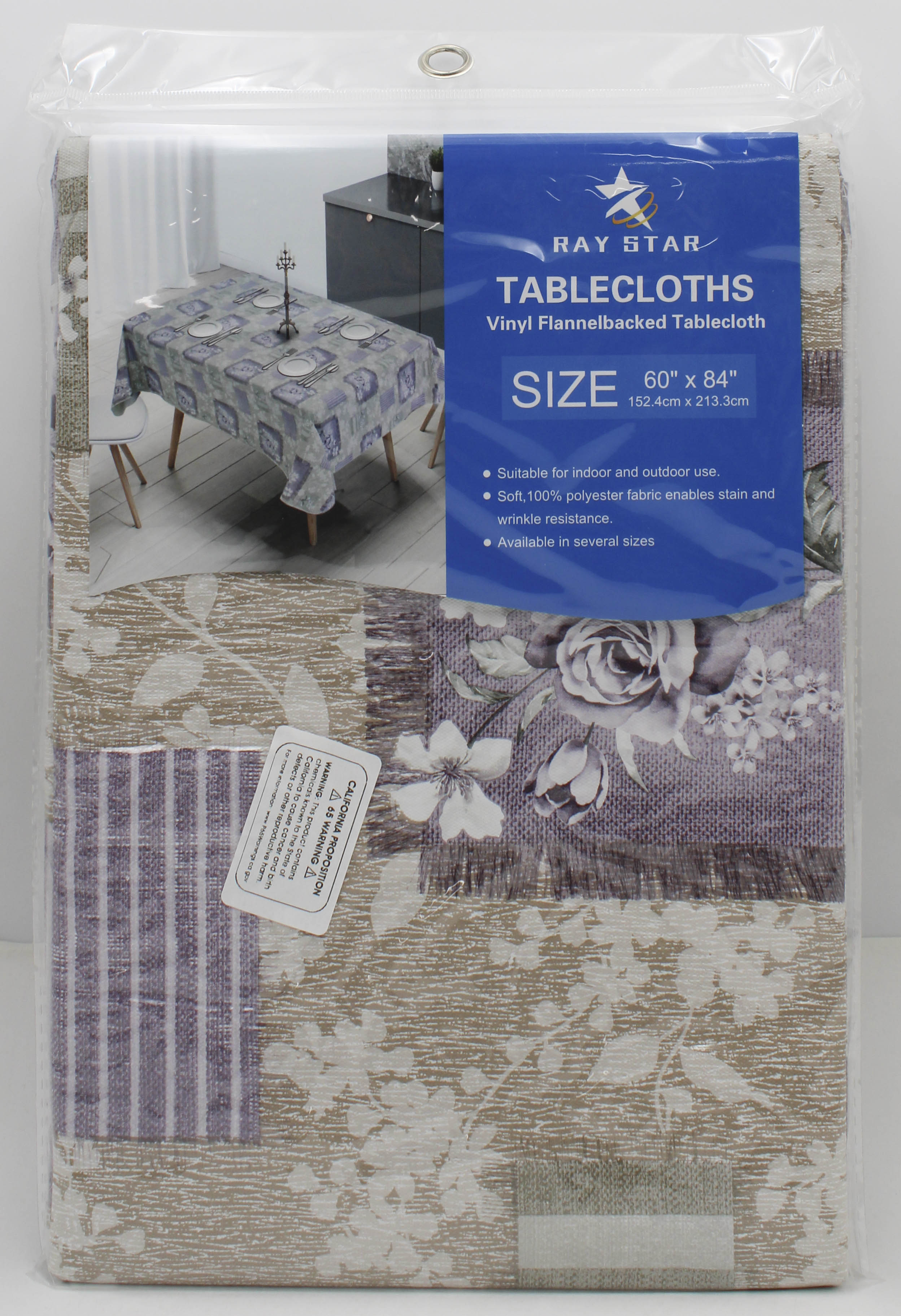 '60x84" PRINTED VINYL TABLECLOTH