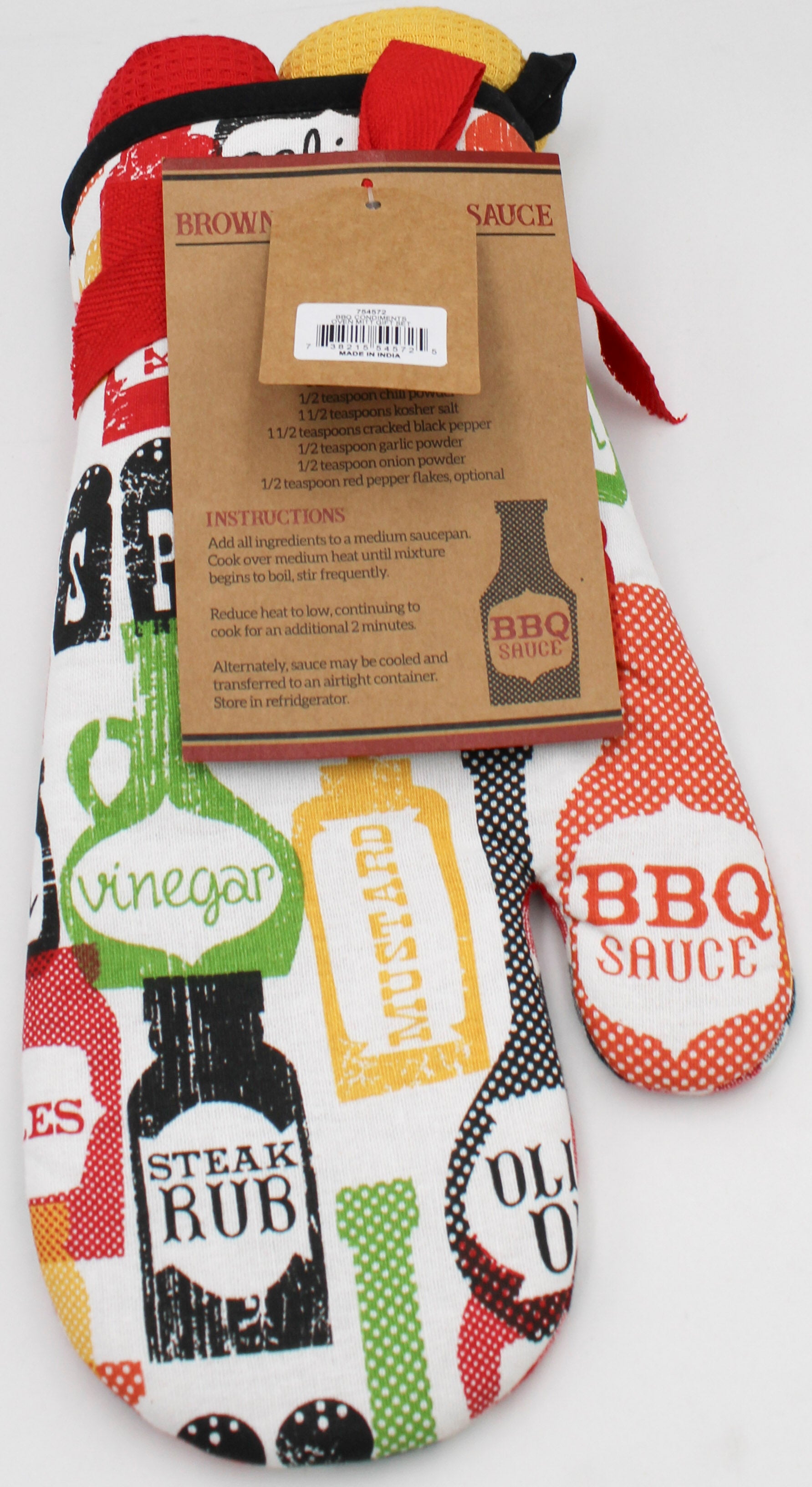 2PC GIFT SET - POTHOLDER AND DISHTOWEL - BBQ