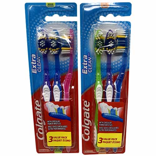 COLG T/BRUSH 3PK-SOFT/MED ASST/NI