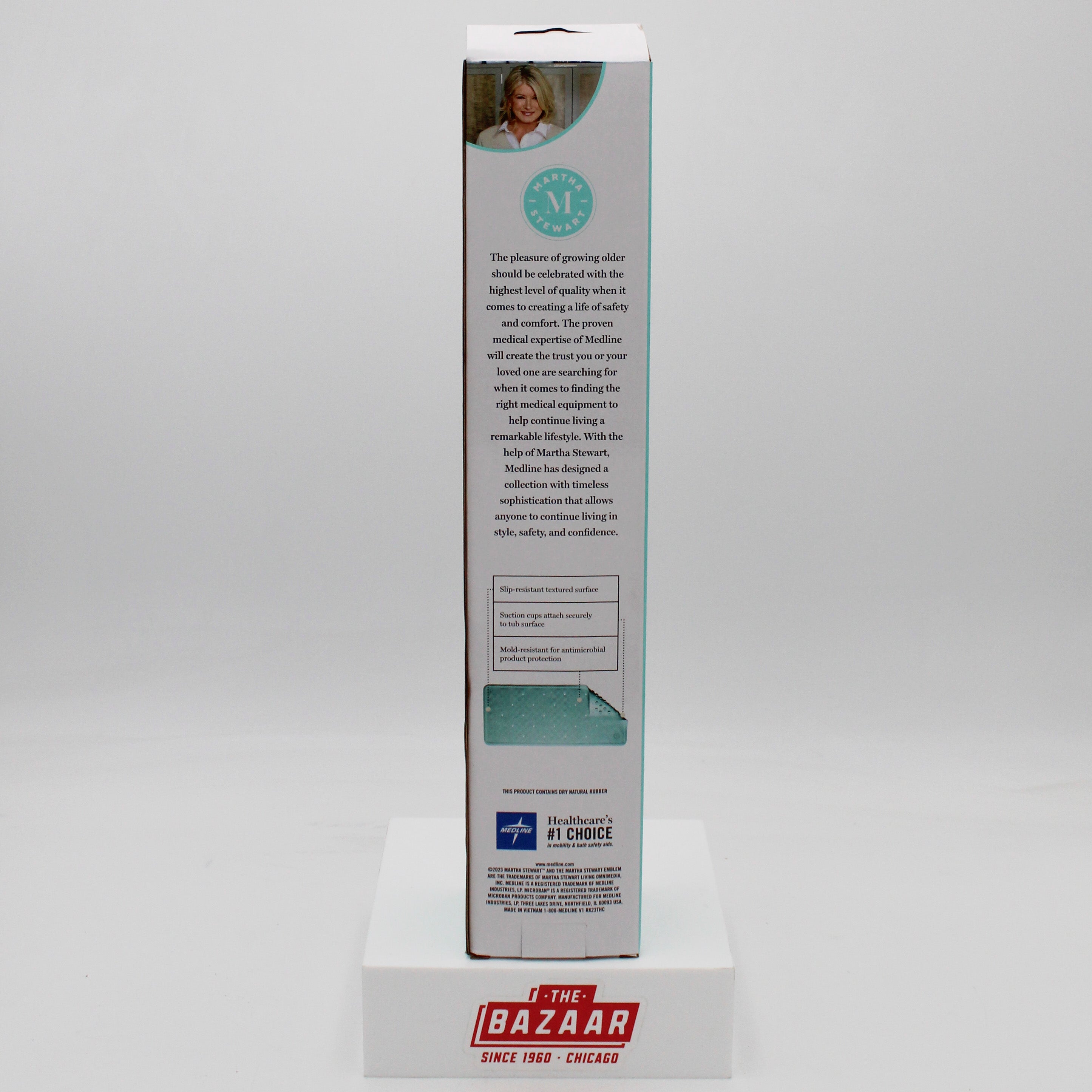 MARTHA STEWART RUBBER BATH MAT 13.4"x29" NI